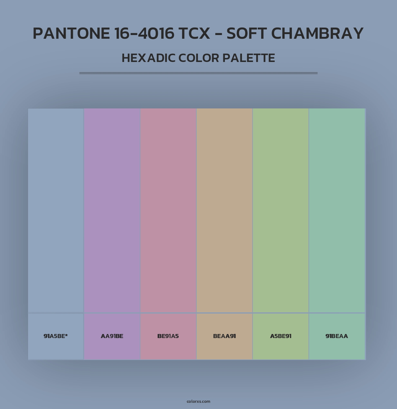 PANTONE 16-4016 TCX - Soft Chambray - Hexadic Color Palette