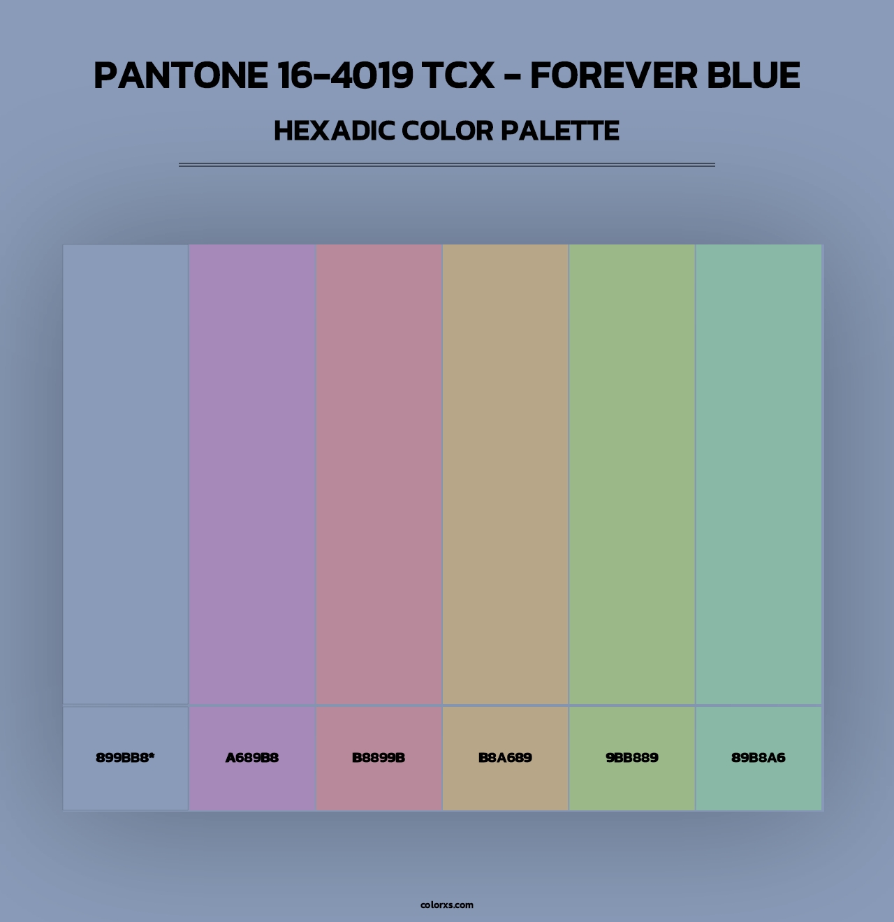 PANTONE 16-4019 TCX - Forever Blue - Hexadic Color Palette
