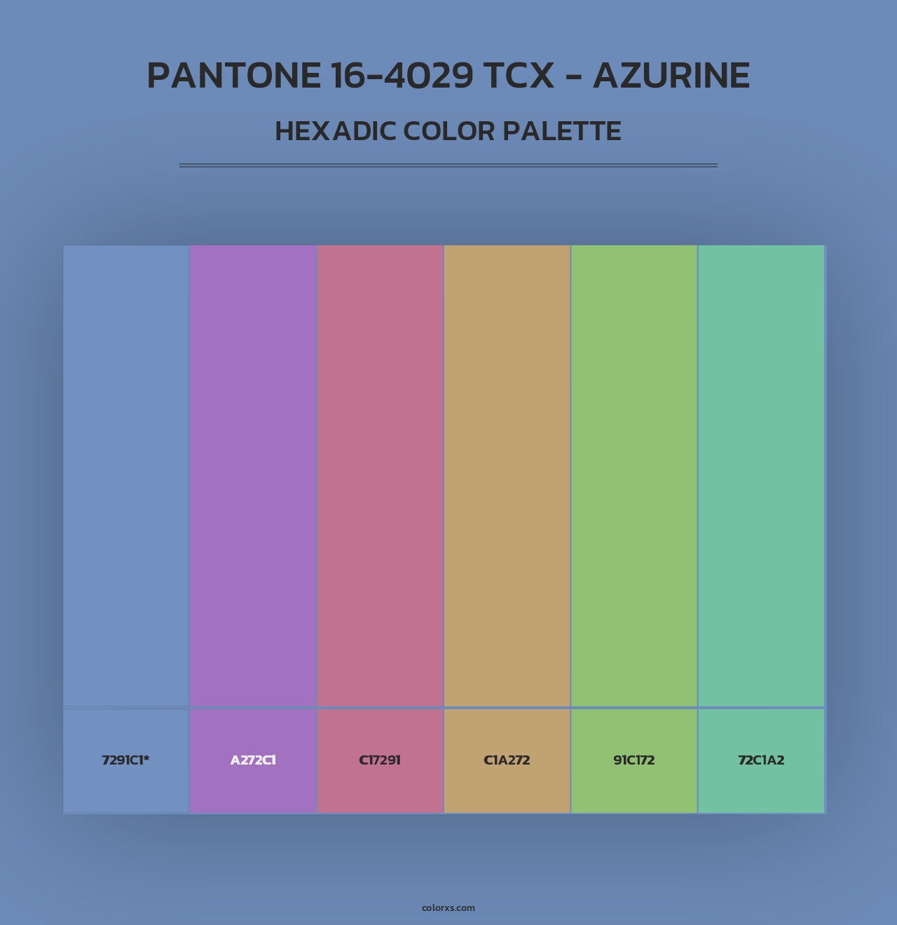 PANTONE 16-4029 TCX - Azurine - Hexadic Color Palette