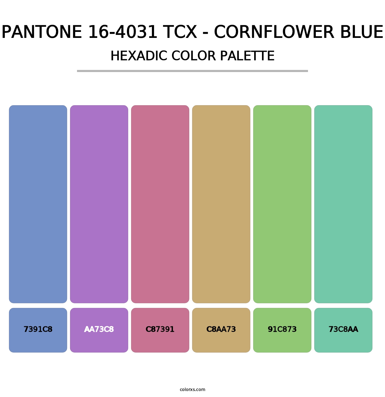 PANTONE 16-4031 TCX - Cornflower Blue - Hexadic Color Palette