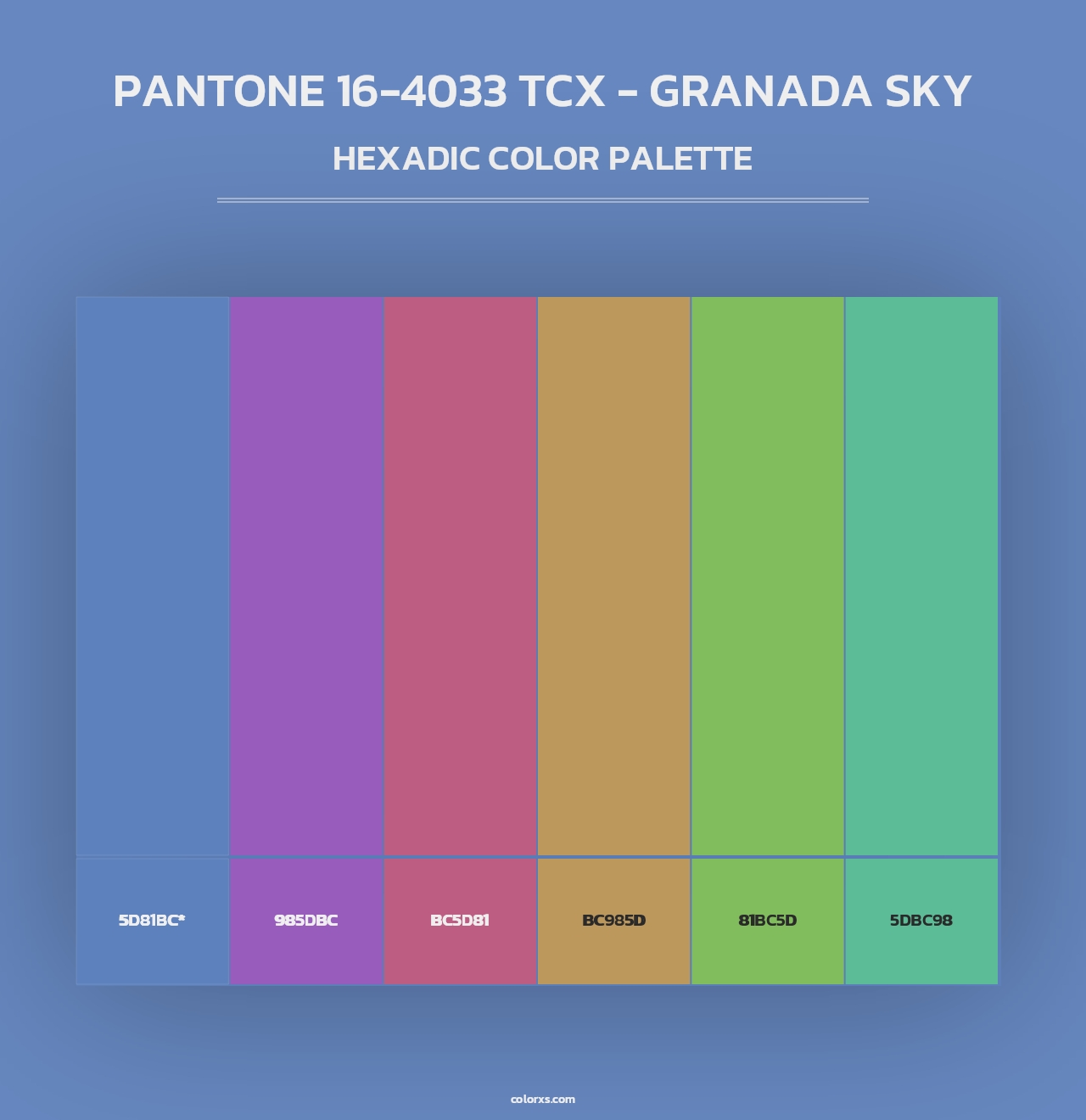 PANTONE 16-4033 TCX - Granada Sky - Hexadic Color Palette