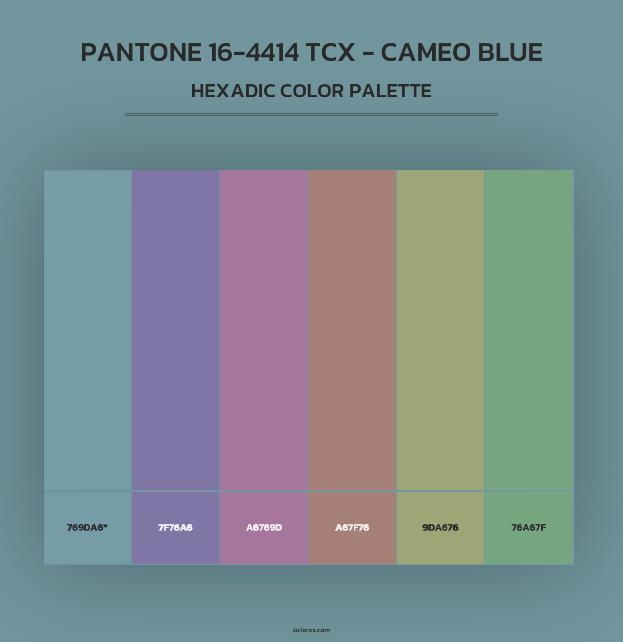 PANTONE 16-4414 TCX - Cameo Blue - Hexadic Color Palette