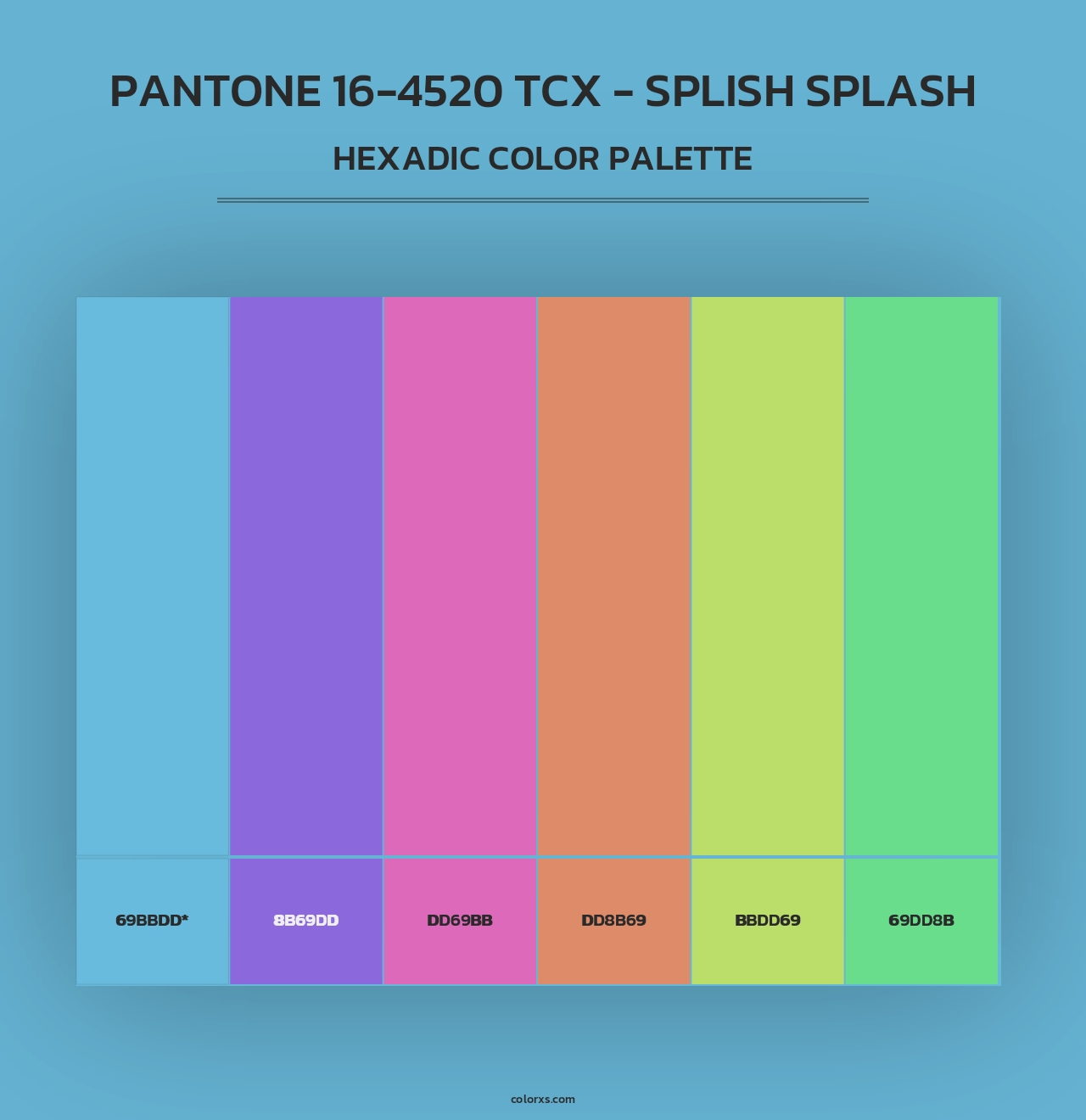 PANTONE 16-4520 TCX - Splish Splash - Hexadic Color Palette