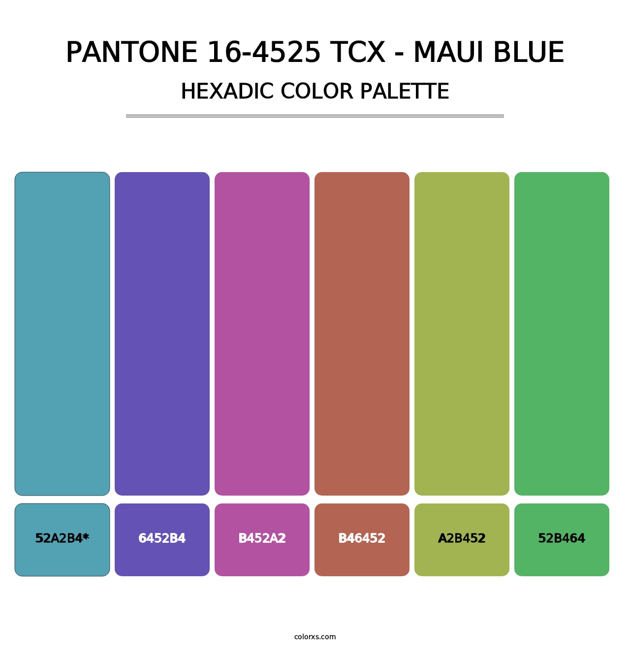 PANTONE 16-4525 TCX - Maui Blue - Hexadic Color Palette