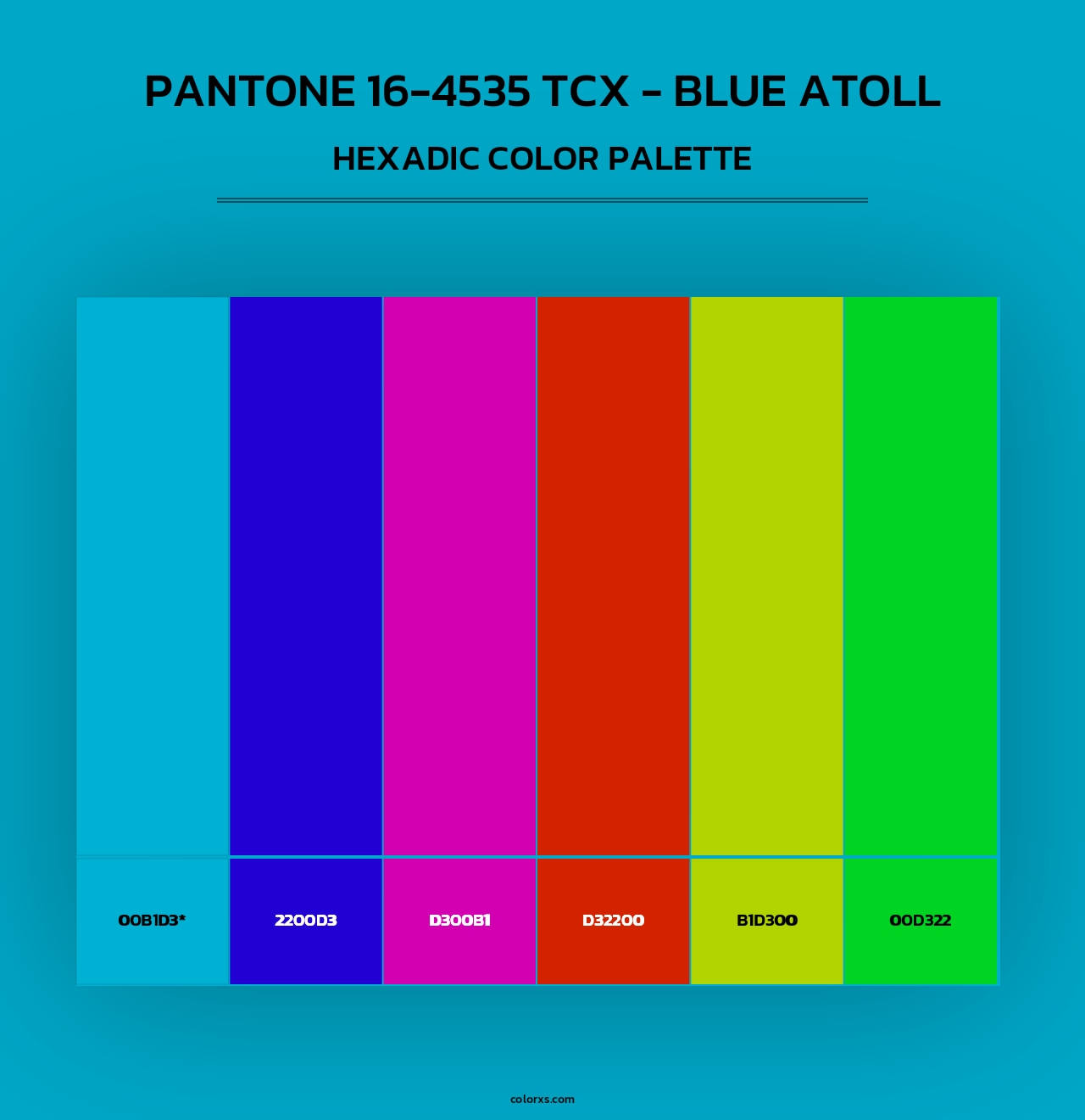 PANTONE 16-4535 TCX - Blue Atoll - Hexadic Color Palette