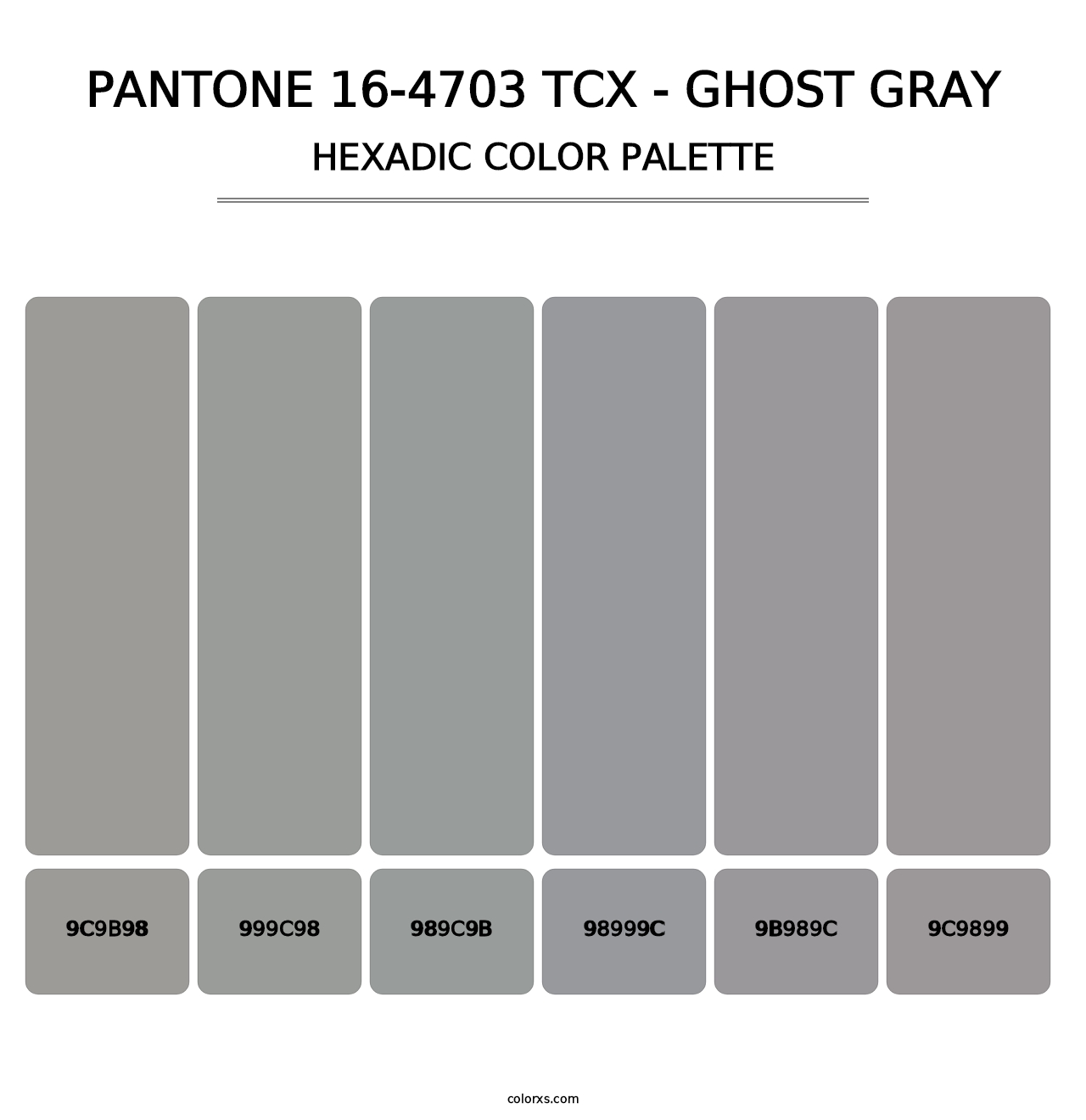 PANTONE 16-4703 TCX - Ghost Gray - Hexadic Color Palette