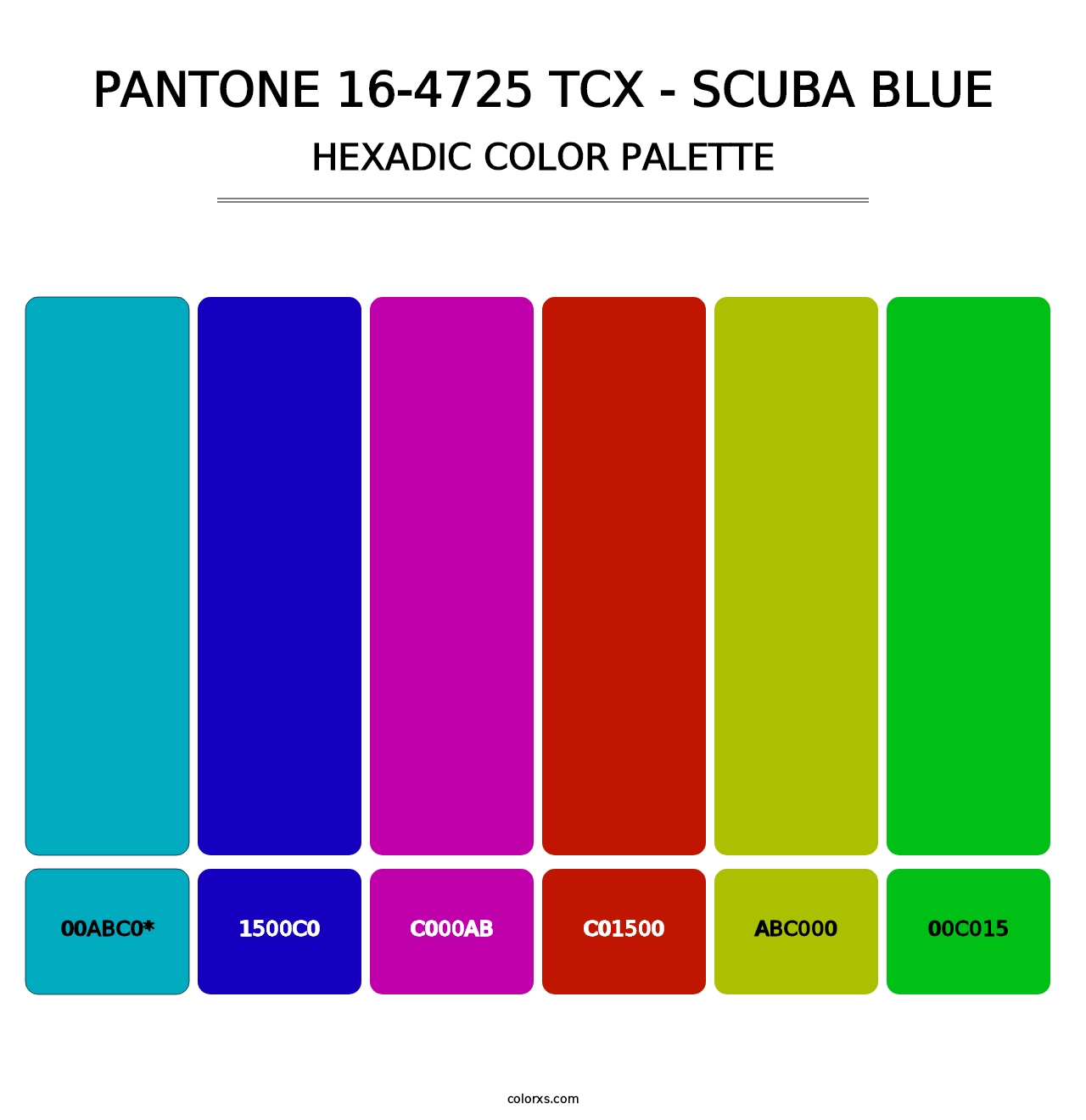 PANTONE 16-4725 TCX - Scuba Blue - Hexadic Color Palette