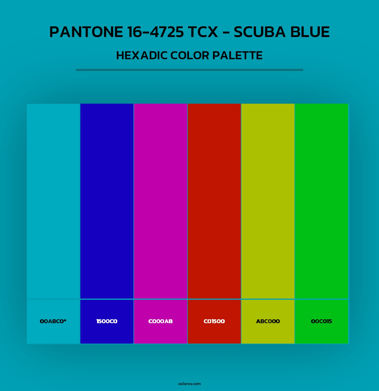 PANTONE 16-4725 TCX - Scuba Blue - Hexadic Color Palette
