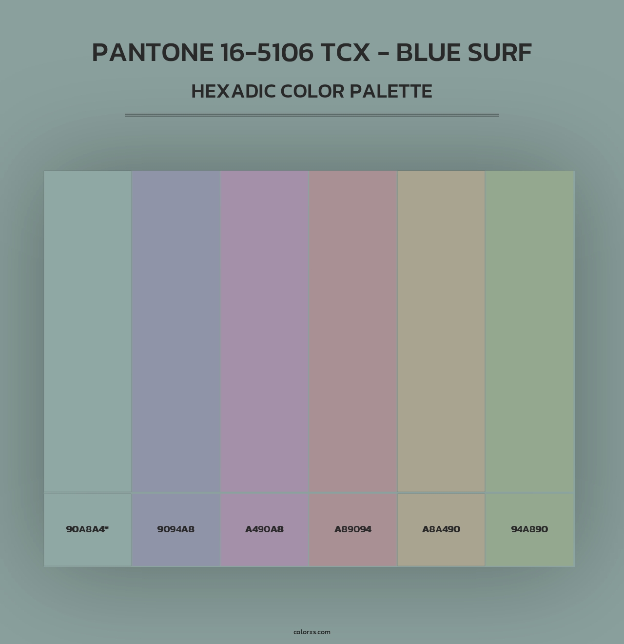 PANTONE 16-5106 TCX - Blue Surf - Hexadic Color Palette