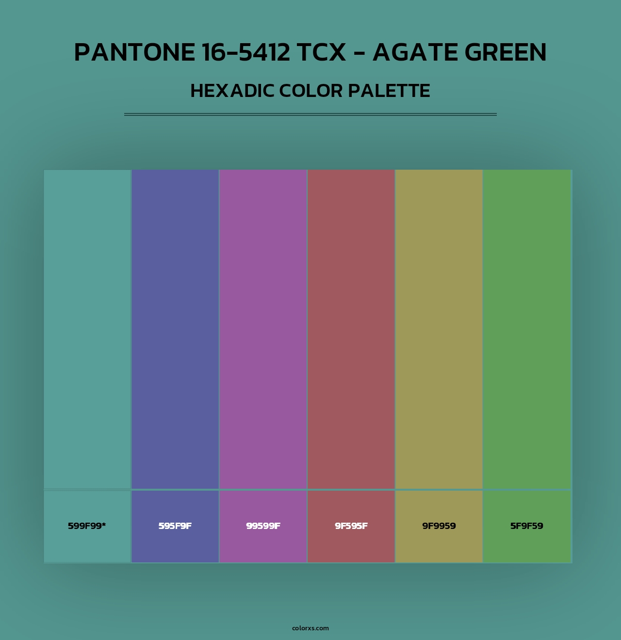 PANTONE 16-5412 TCX - Agate Green - Hexadic Color Palette