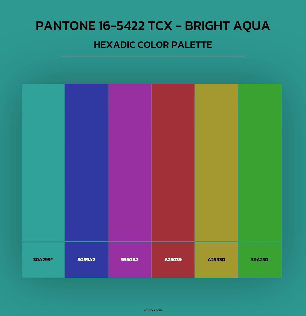 PANTONE 16-5422 TCX - Bright Aqua - Hexadic Color Palette