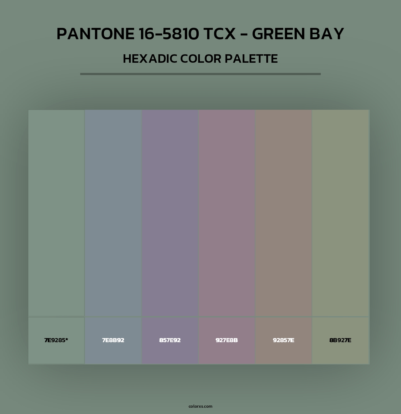 PANTONE 16-5810 TCX - Green Bay - Hexadic Color Palette