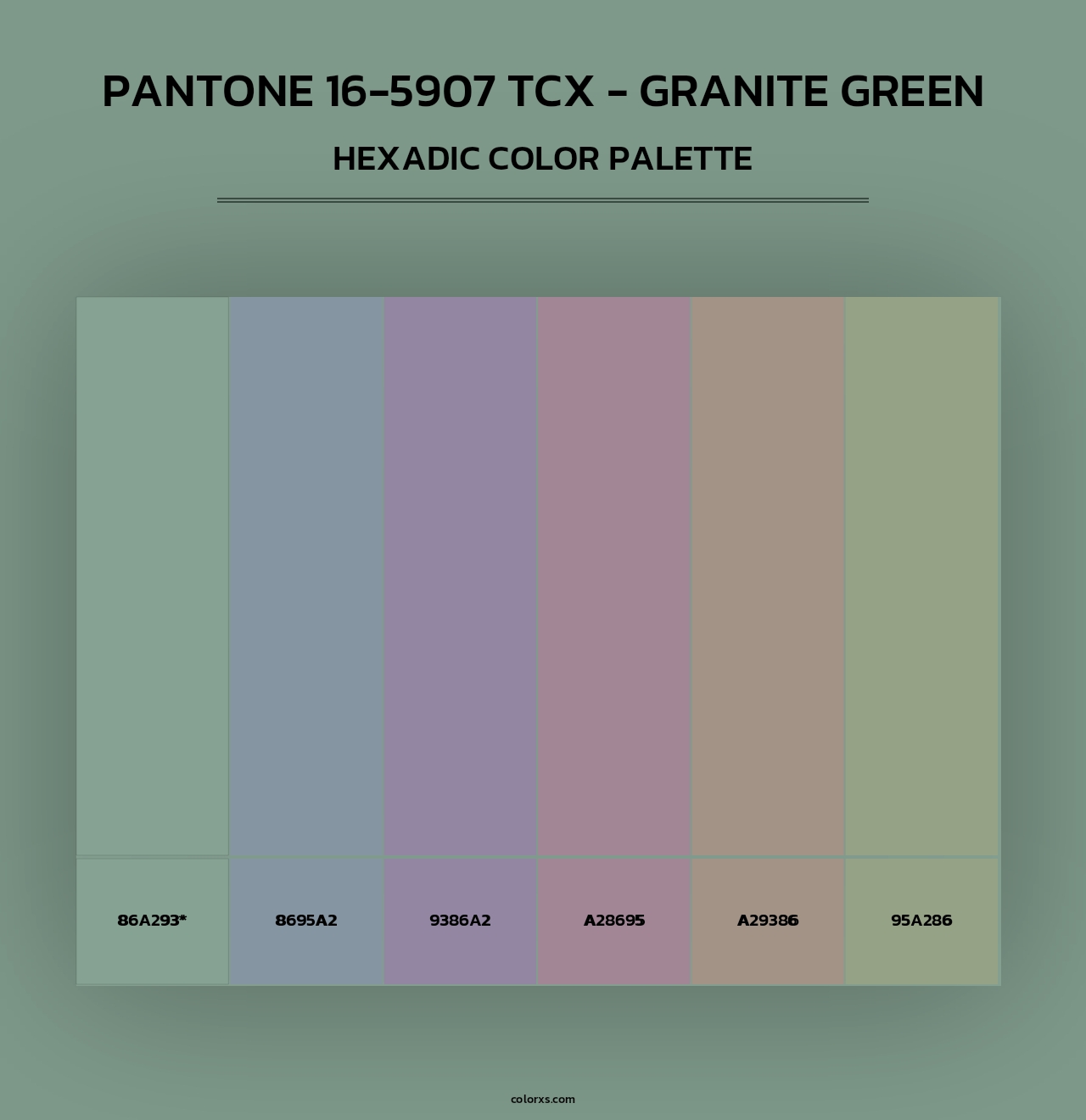 PANTONE 16-5907 TCX - Granite Green - Hexadic Color Palette