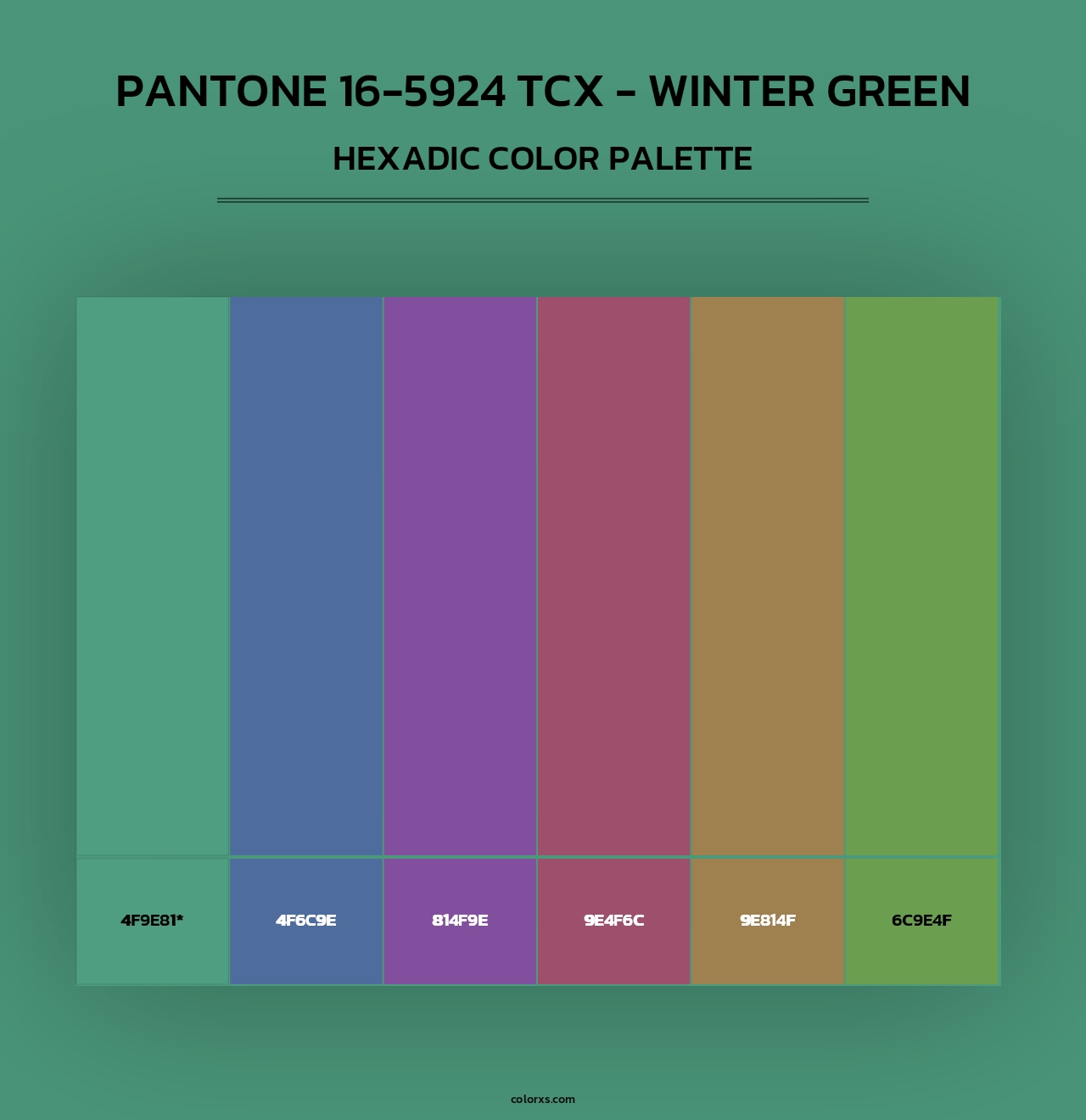 PANTONE 16-5924 TCX - Winter Green - Hexadic Color Palette