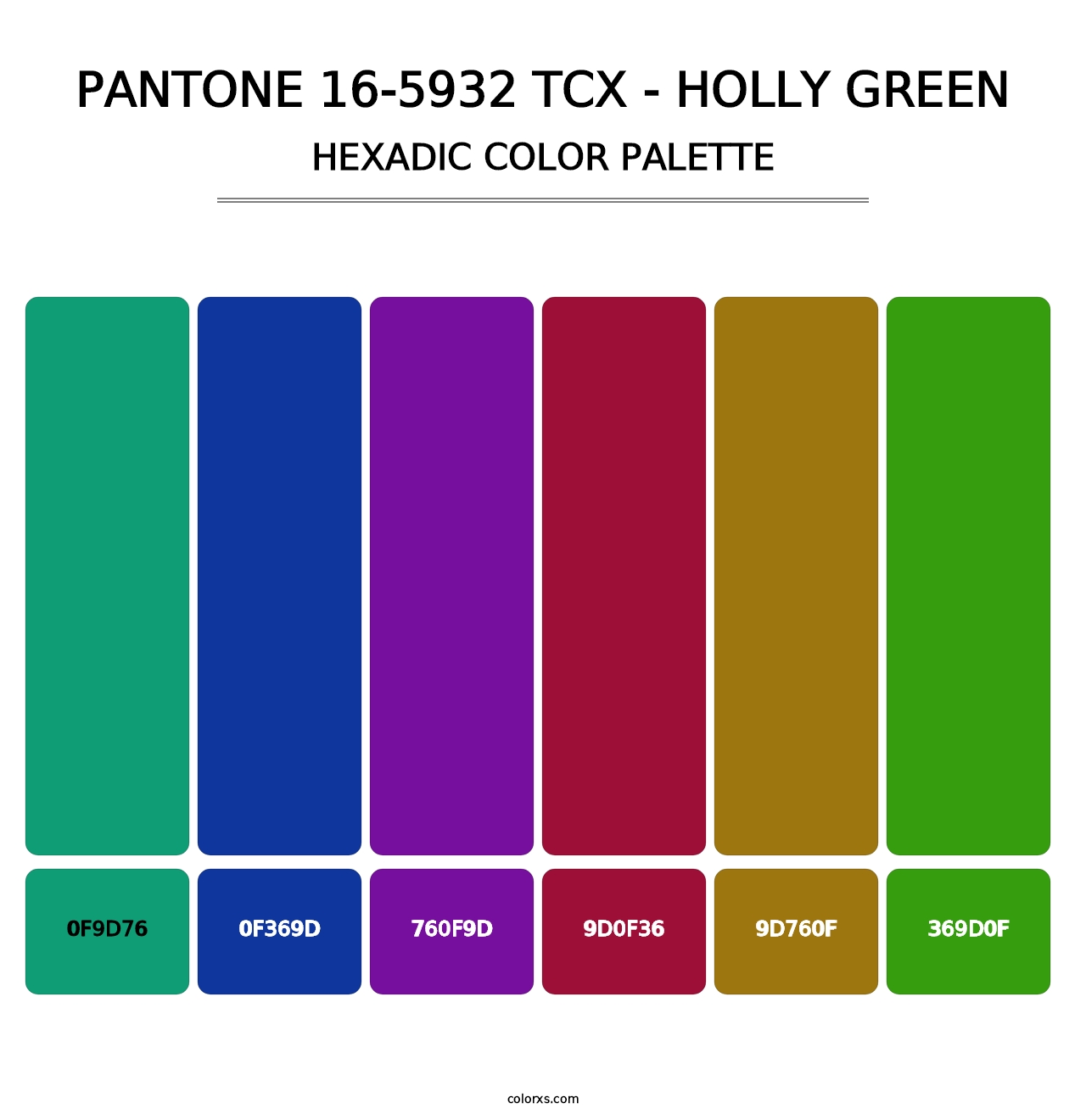 PANTONE 16-5932 TCX - Holly Green - Hexadic Color Palette