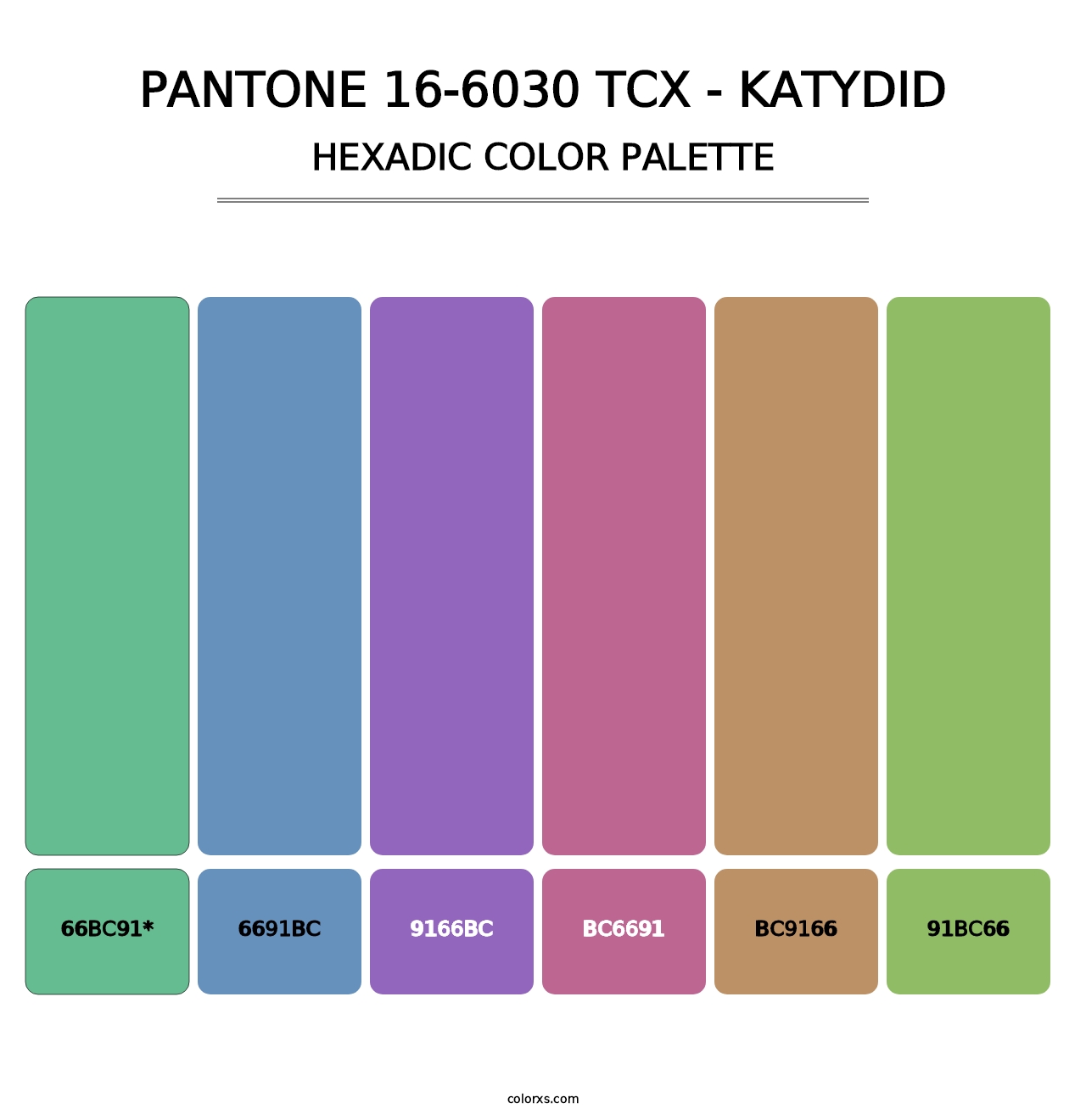 PANTONE 16-6030 TCX - Katydid - Hexadic Color Palette