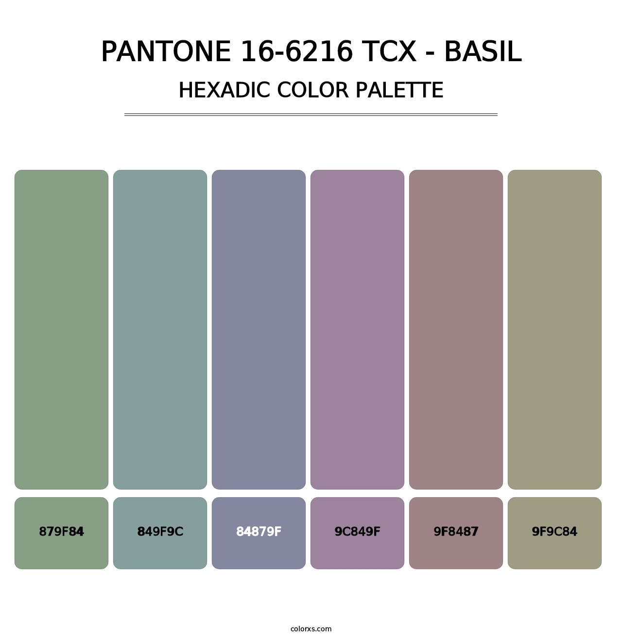 PANTONE 16-6216 TCX - Basil - Hexadic Color Palette