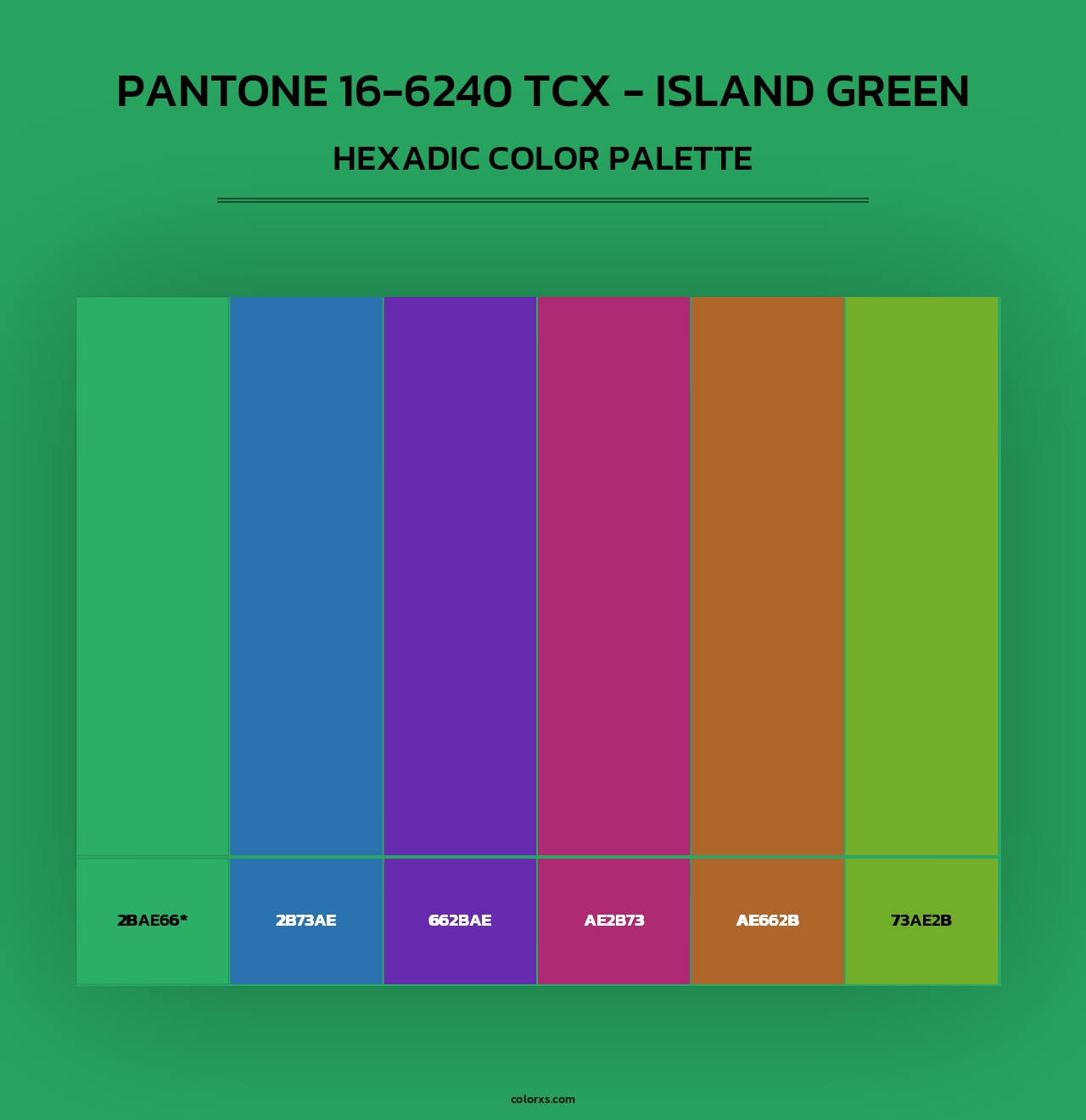 PANTONE 16-6240 TCX - Island Green - Hexadic Color Palette