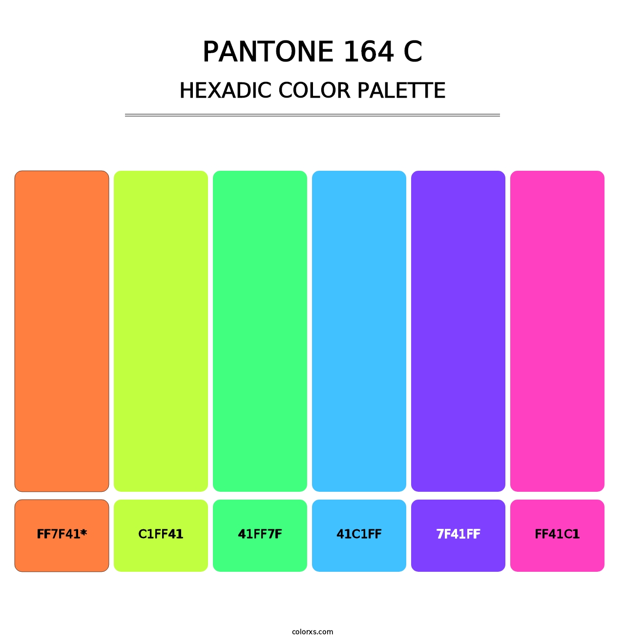 PANTONE 164 C - Hexadic Color Palette