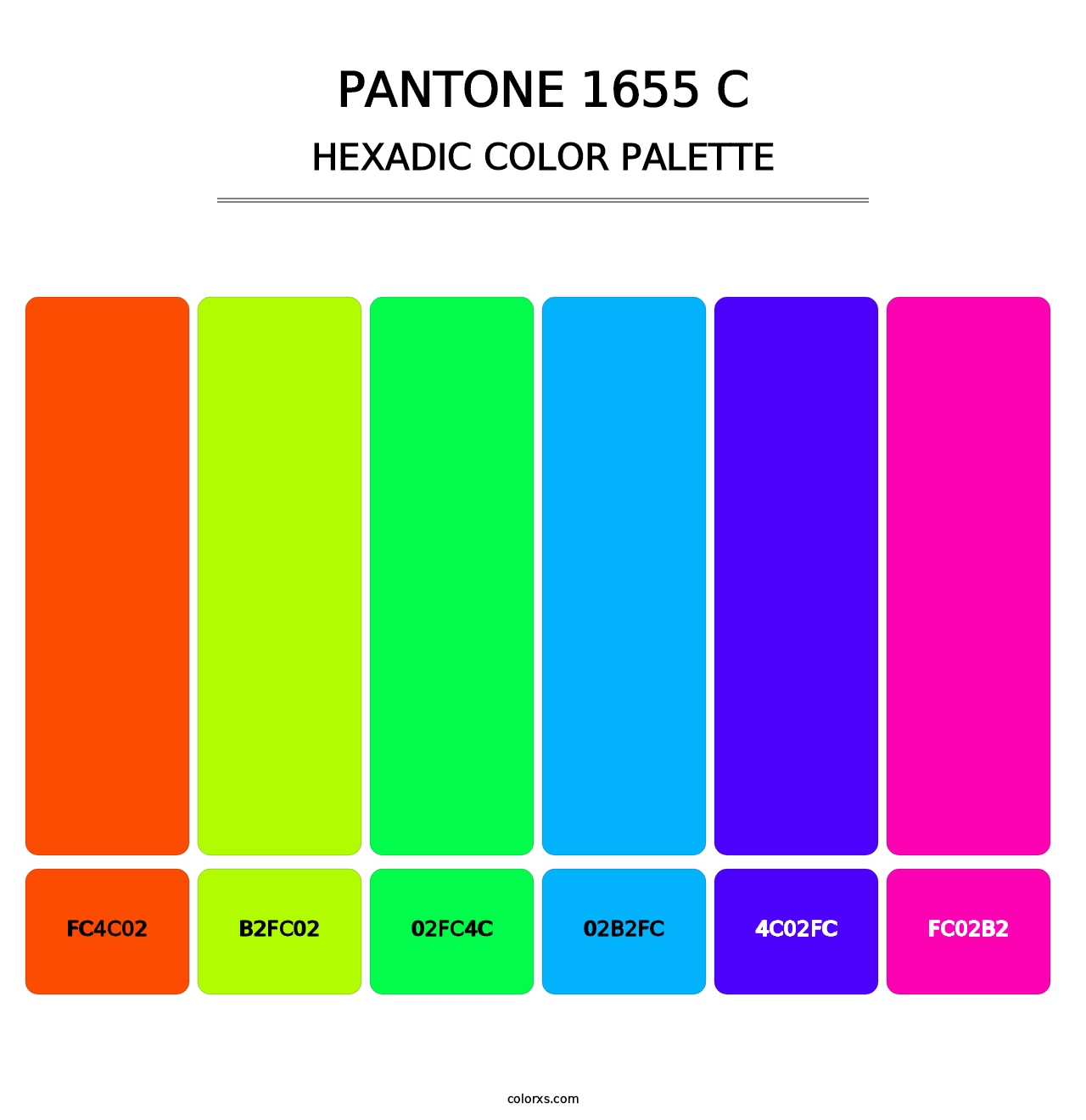 PANTONE 1655 C - Hexadic Color Palette