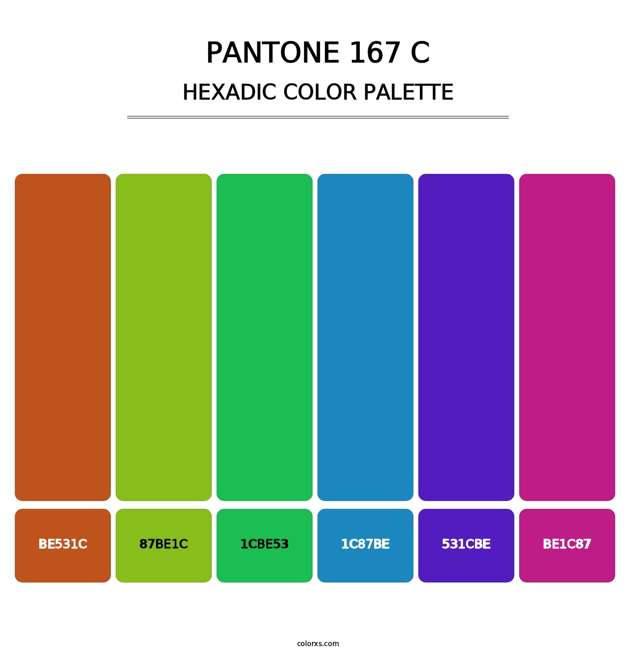PANTONE 167 C - Hexadic Color Palette