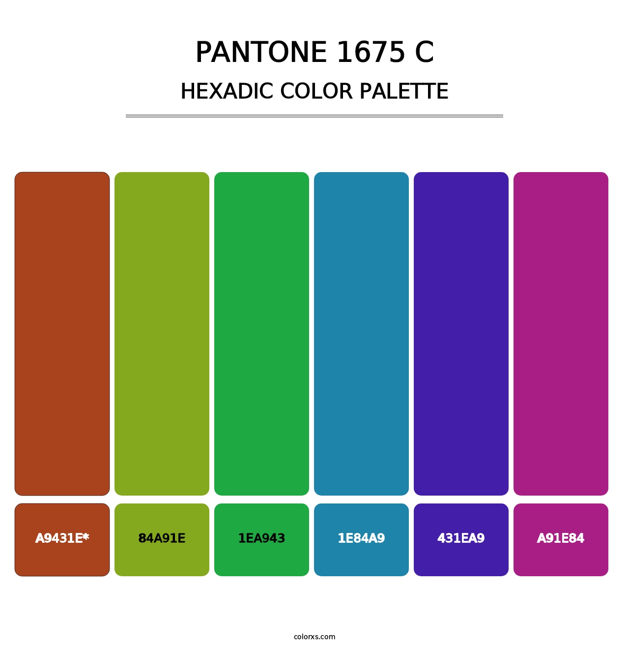 PANTONE 1675 C - Hexadic Color Palette