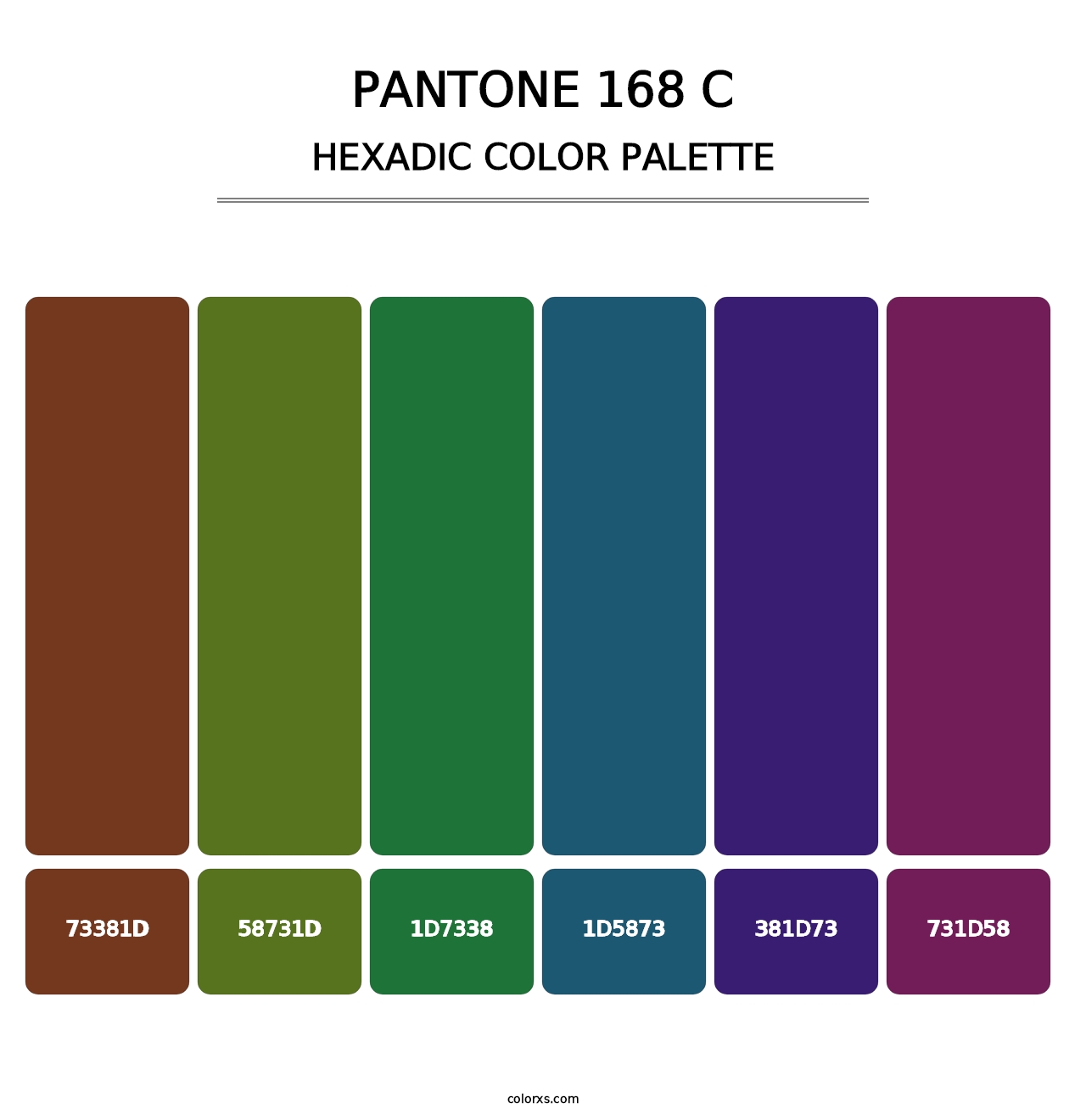 PANTONE 168 C - Hexadic Color Palette