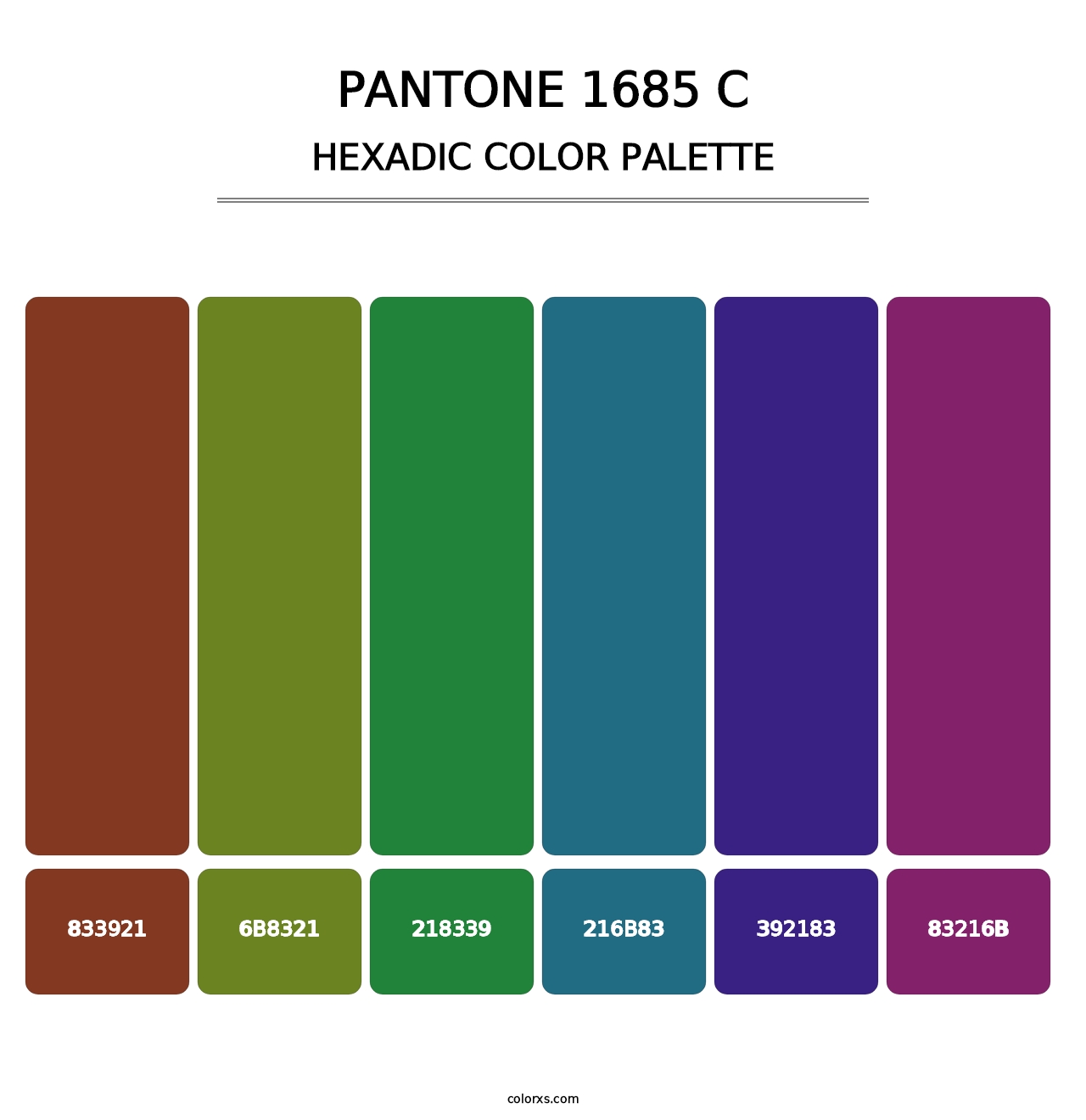 PANTONE 1685 C - Hexadic Color Palette