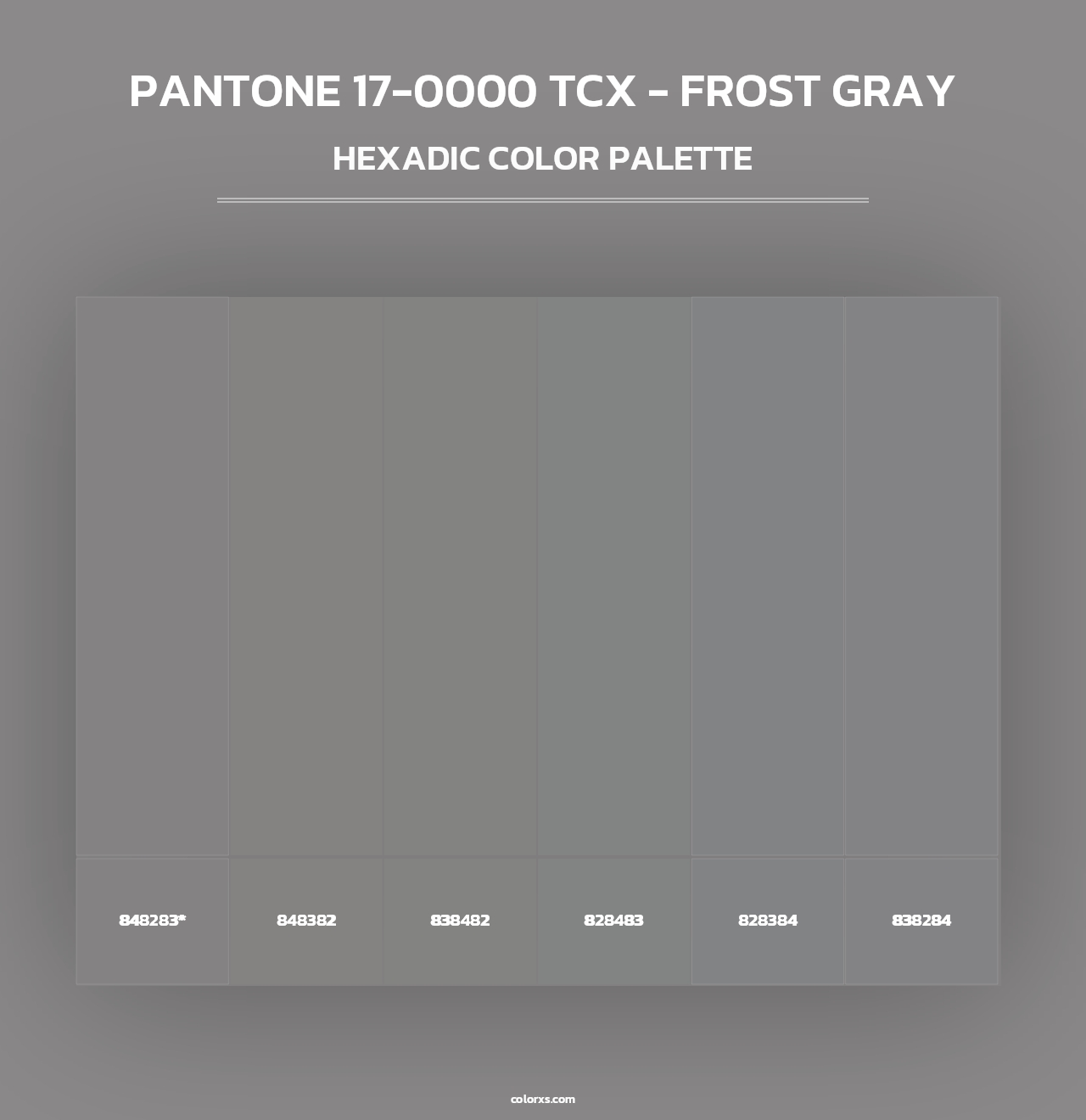 PANTONE 17-0000 TCX - Frost Gray - Hexadic Color Palette