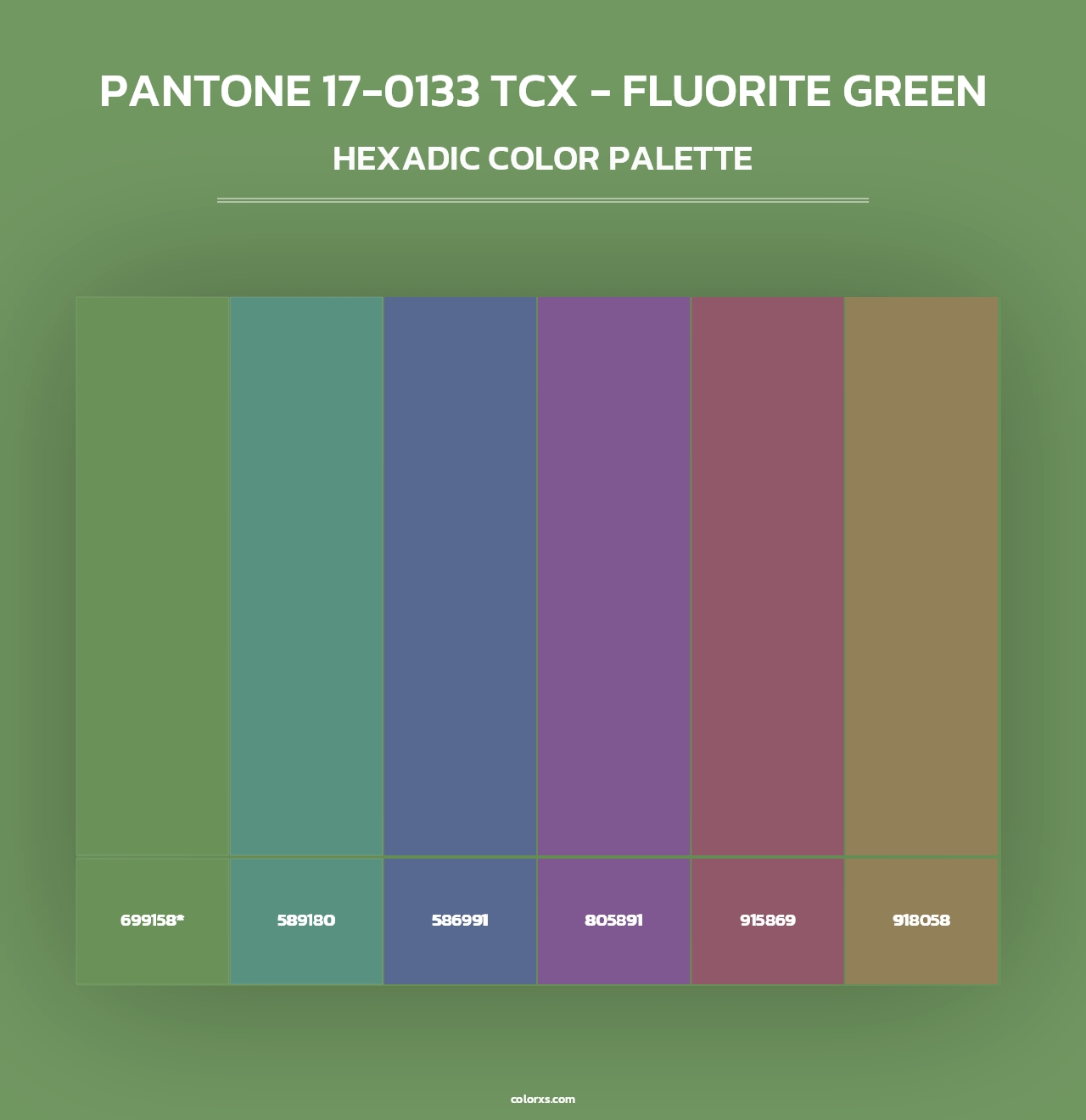 PANTONE 17-0133 TCX - Fluorite Green - Hexadic Color Palette