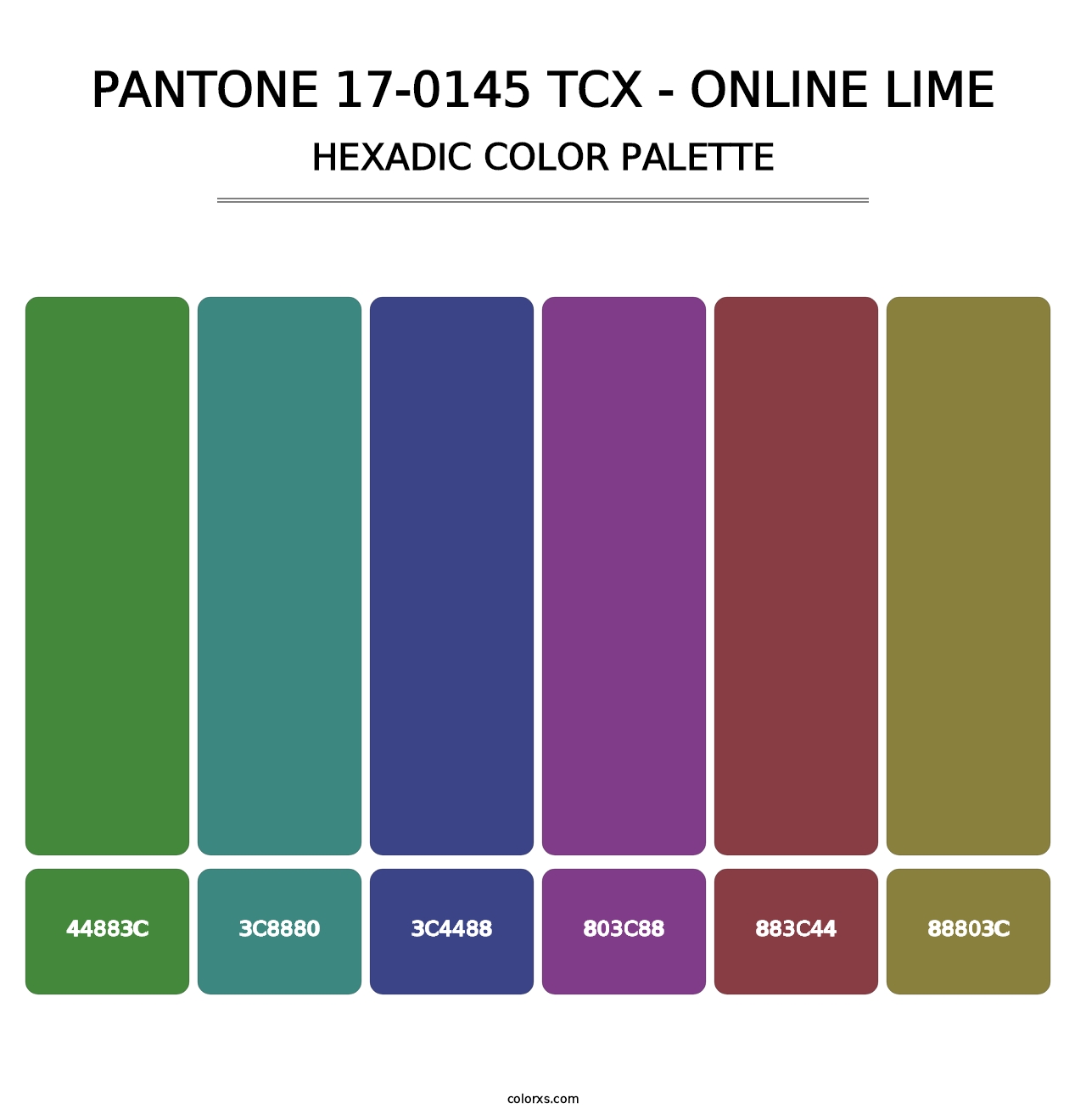 PANTONE 17-0145 TCX - Online Lime - Hexadic Color Palette