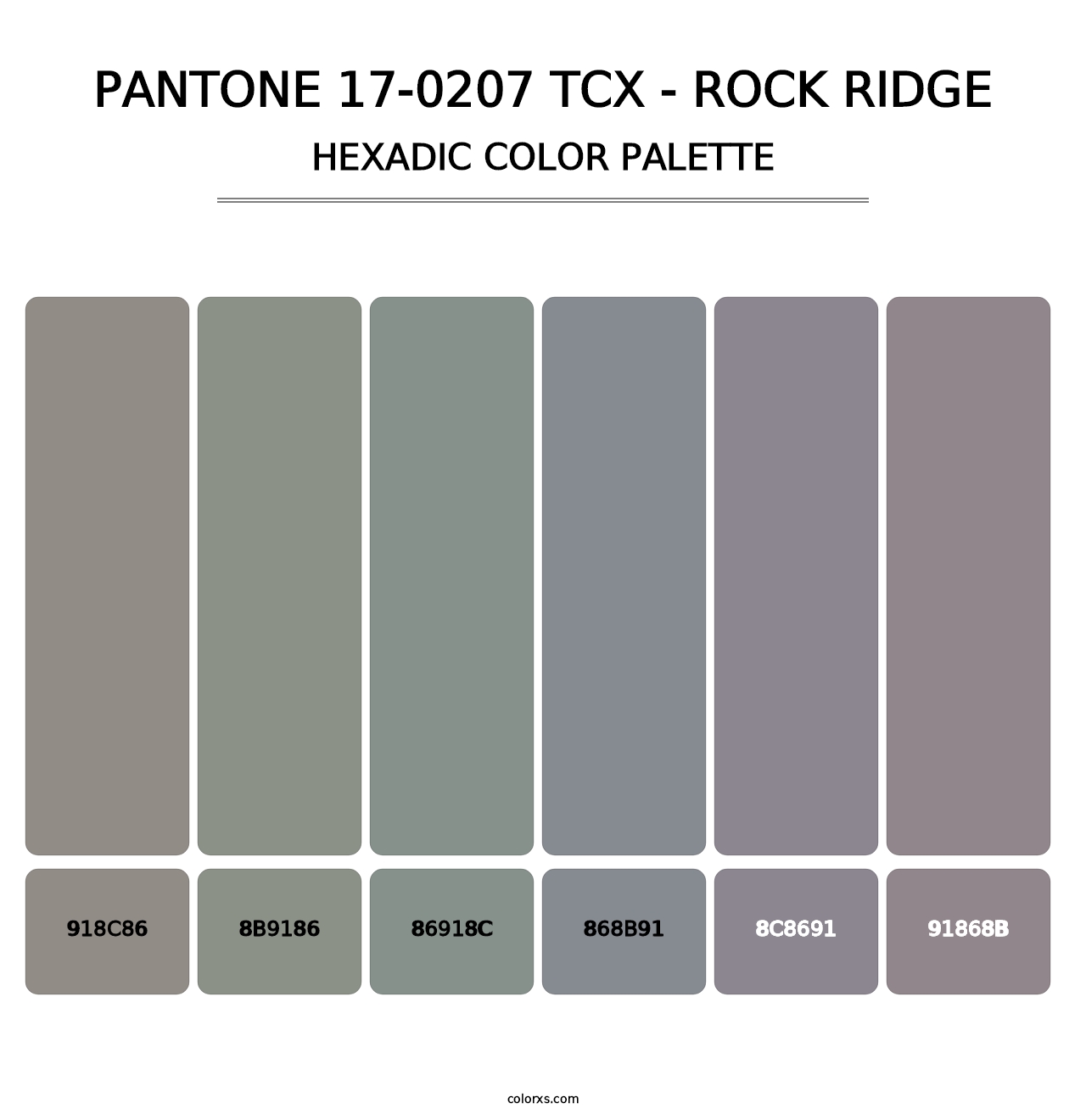 PANTONE 17-0207 TCX - Rock Ridge - Hexadic Color Palette