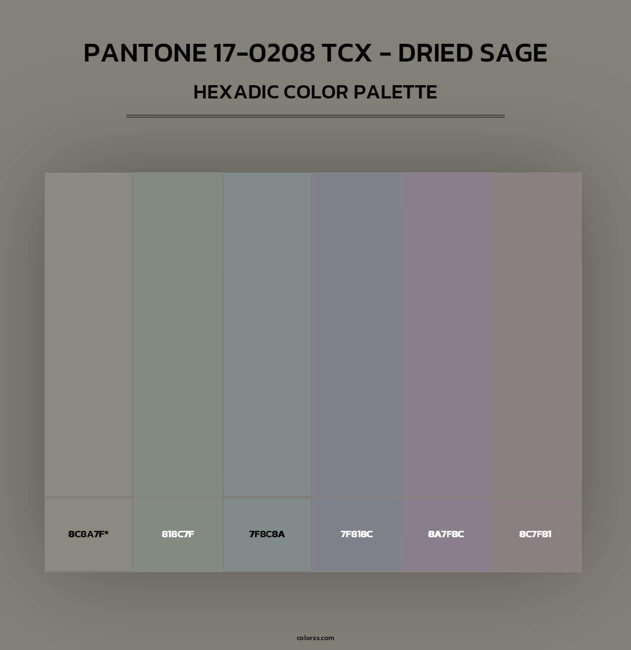 PANTONE 17-0208 TCX - Dried Sage - Hexadic Color Palette