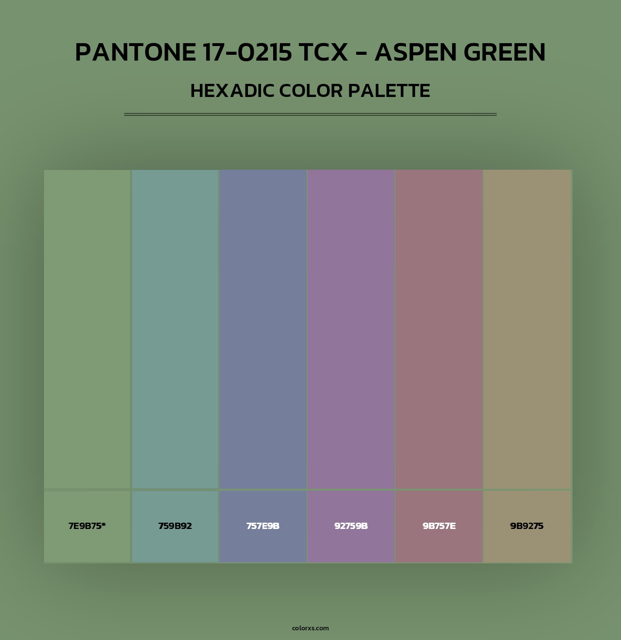 PANTONE 17-0215 TCX - Aspen Green - Hexadic Color Palette