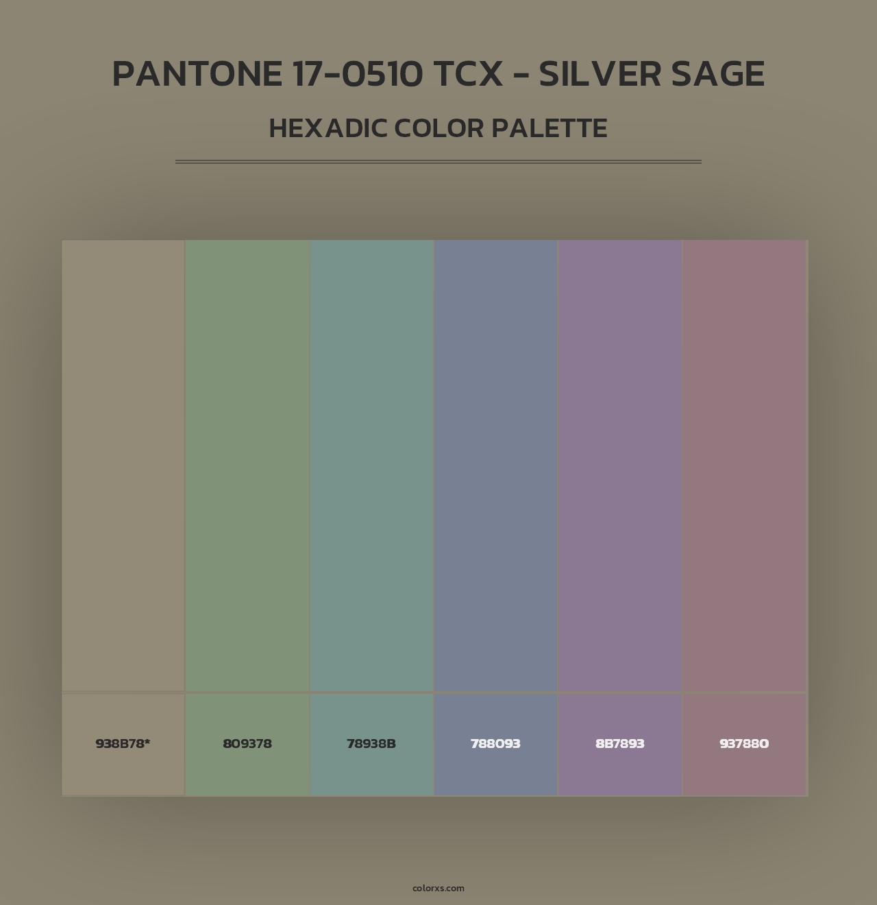 PANTONE 17-0510 TCX - Silver Sage - Hexadic Color Palette