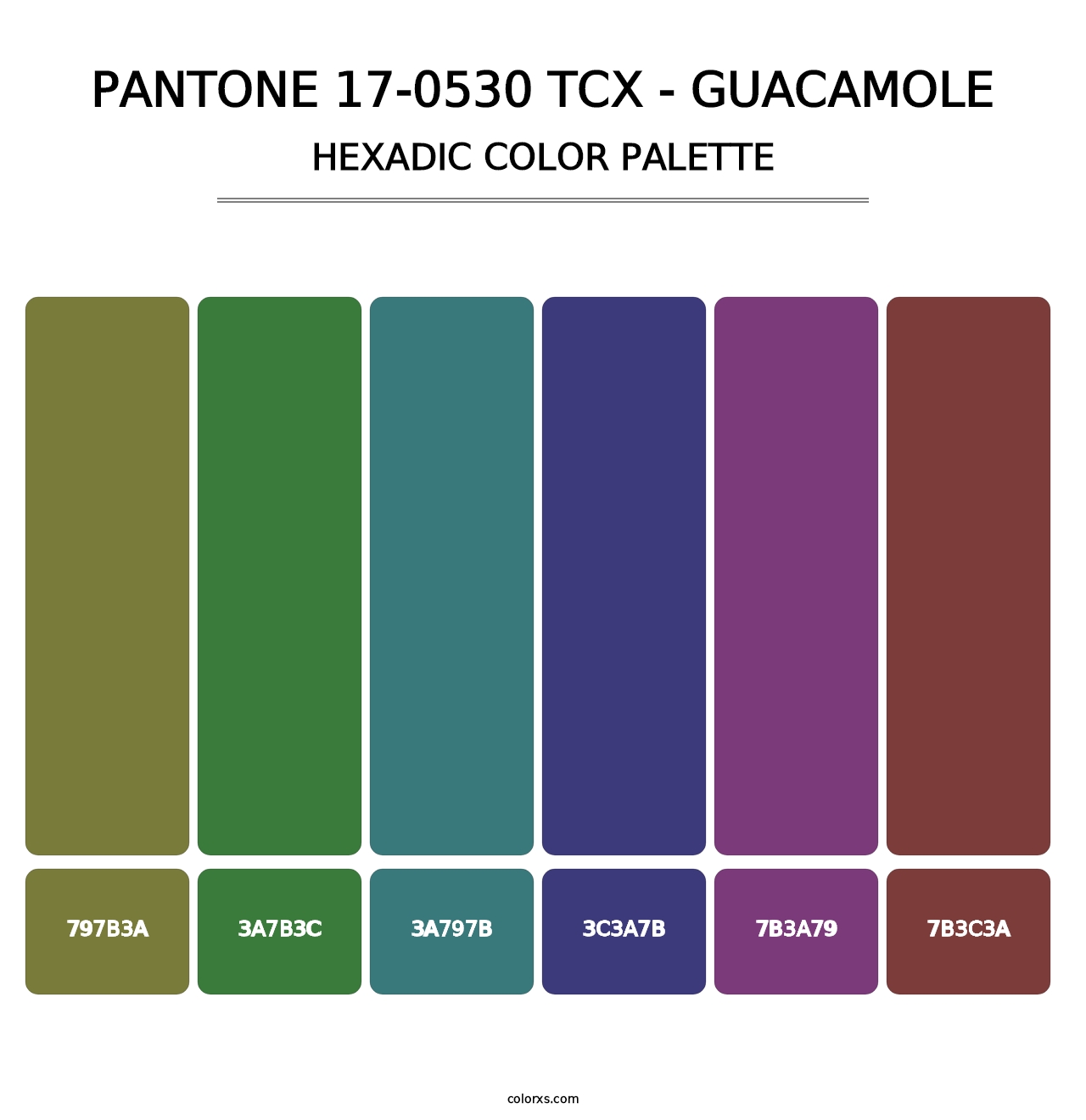 PANTONE 17-0530 TCX - Guacamole - Hexadic Color Palette