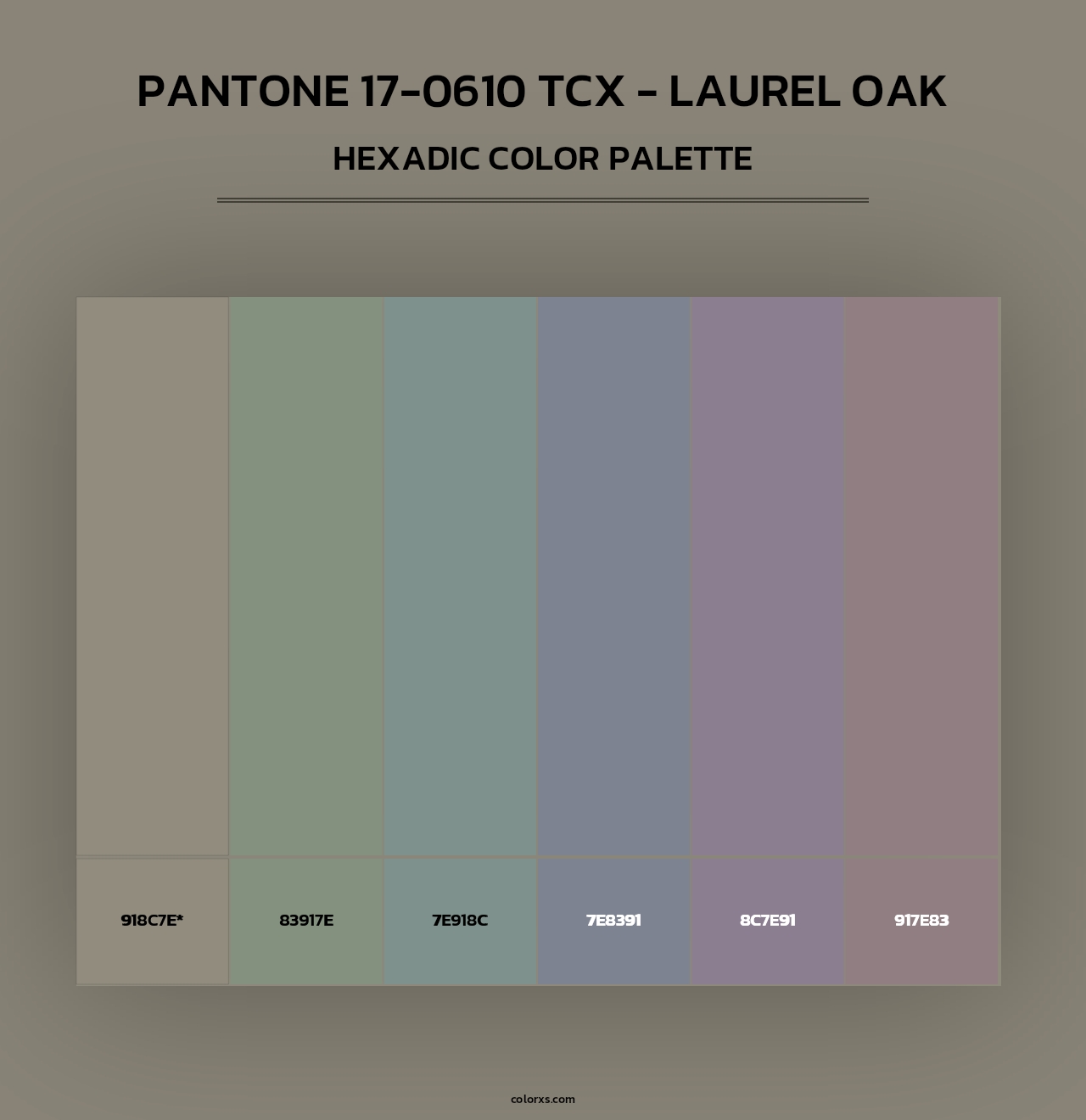 PANTONE 17-0610 TCX - Laurel Oak - Hexadic Color Palette