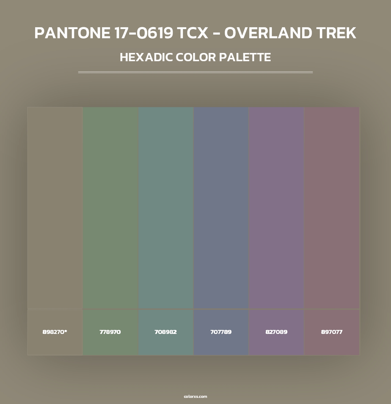 PANTONE 17-0619 TCX - Overland Trek - Hexadic Color Palette
