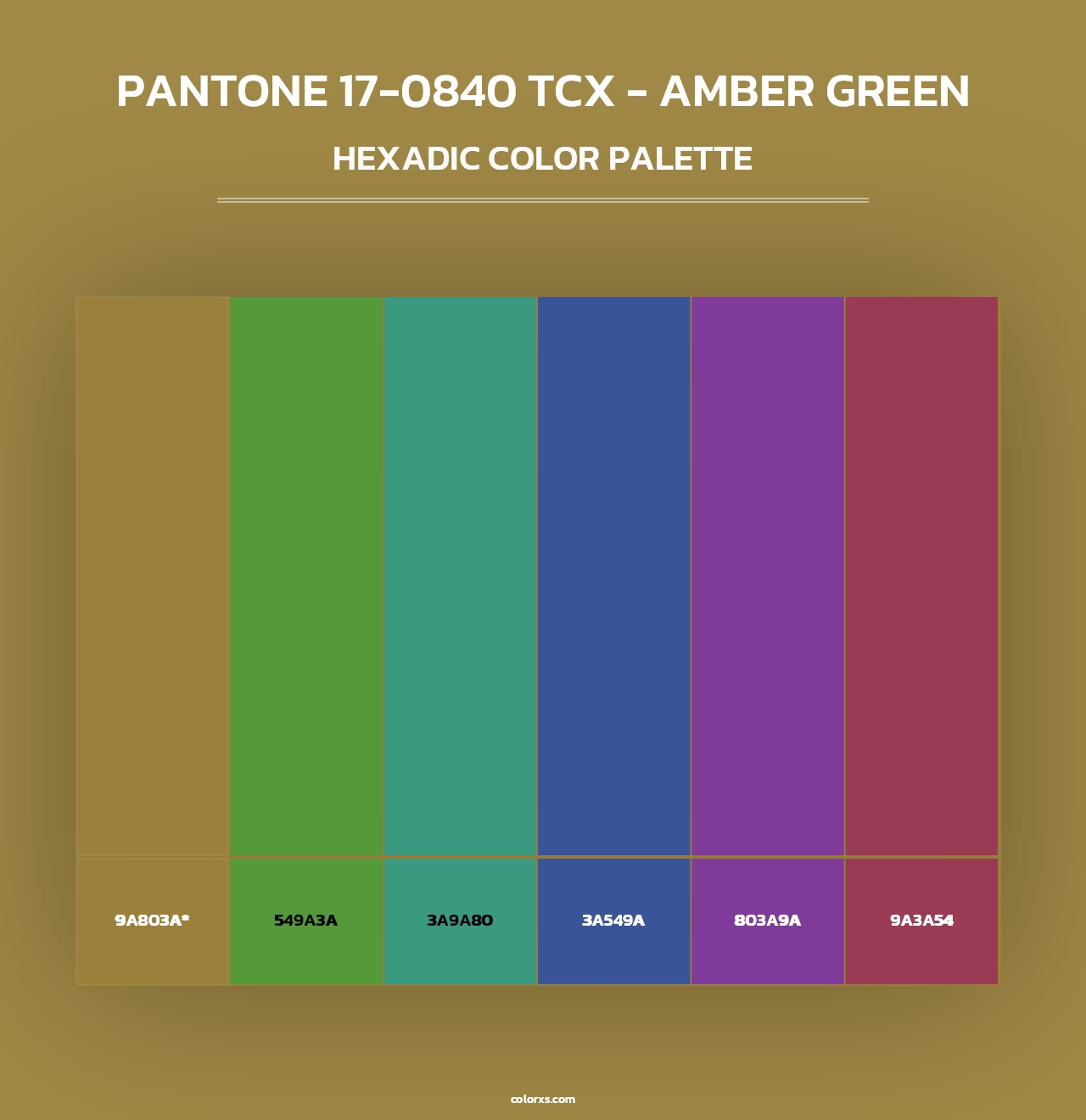 PANTONE 17-0840 TCX - Amber Green - Hexadic Color Palette