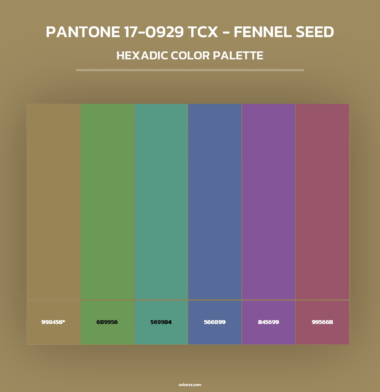 PANTONE 17-0929 TCX - Fennel Seed - Hexadic Color Palette
