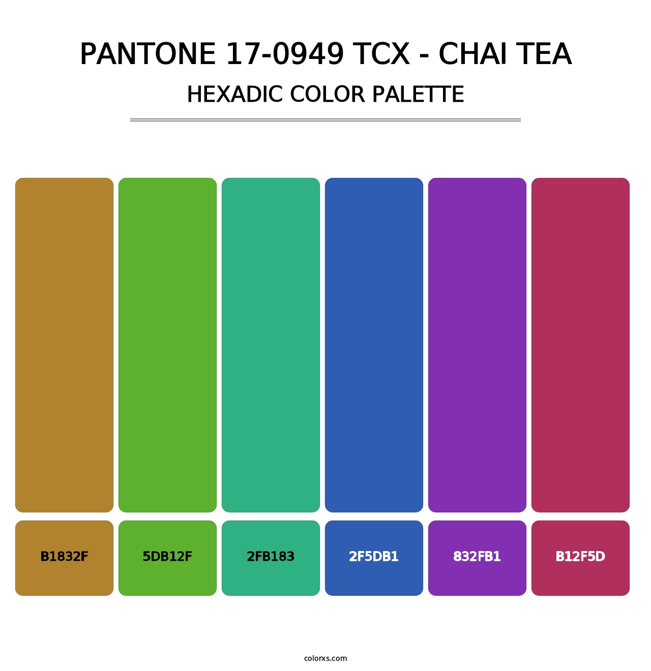 PANTONE 17-0949 TCX - Chai Tea - Hexadic Color Palette
