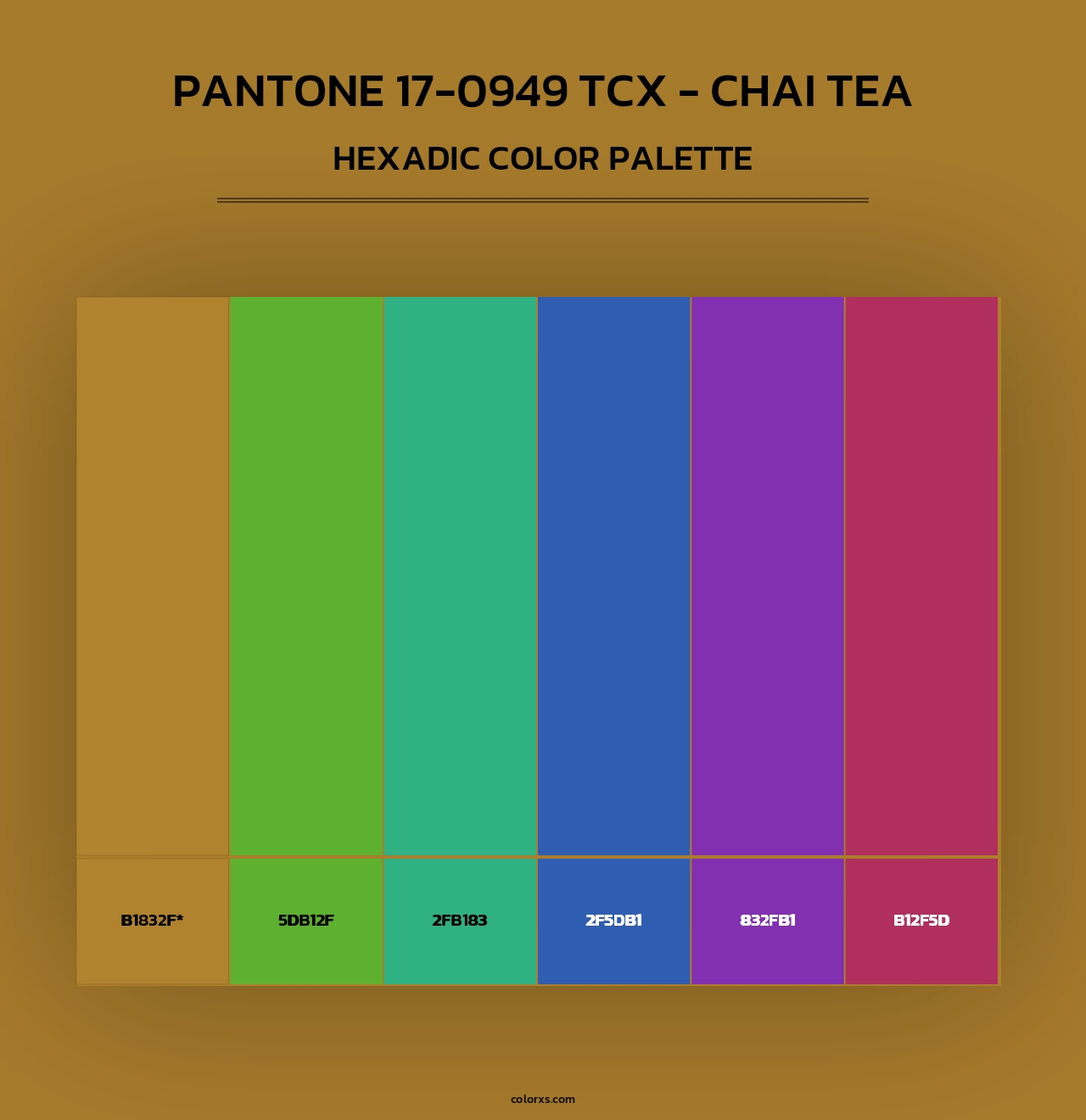 PANTONE 17-0949 TCX - Chai Tea - Hexadic Color Palette