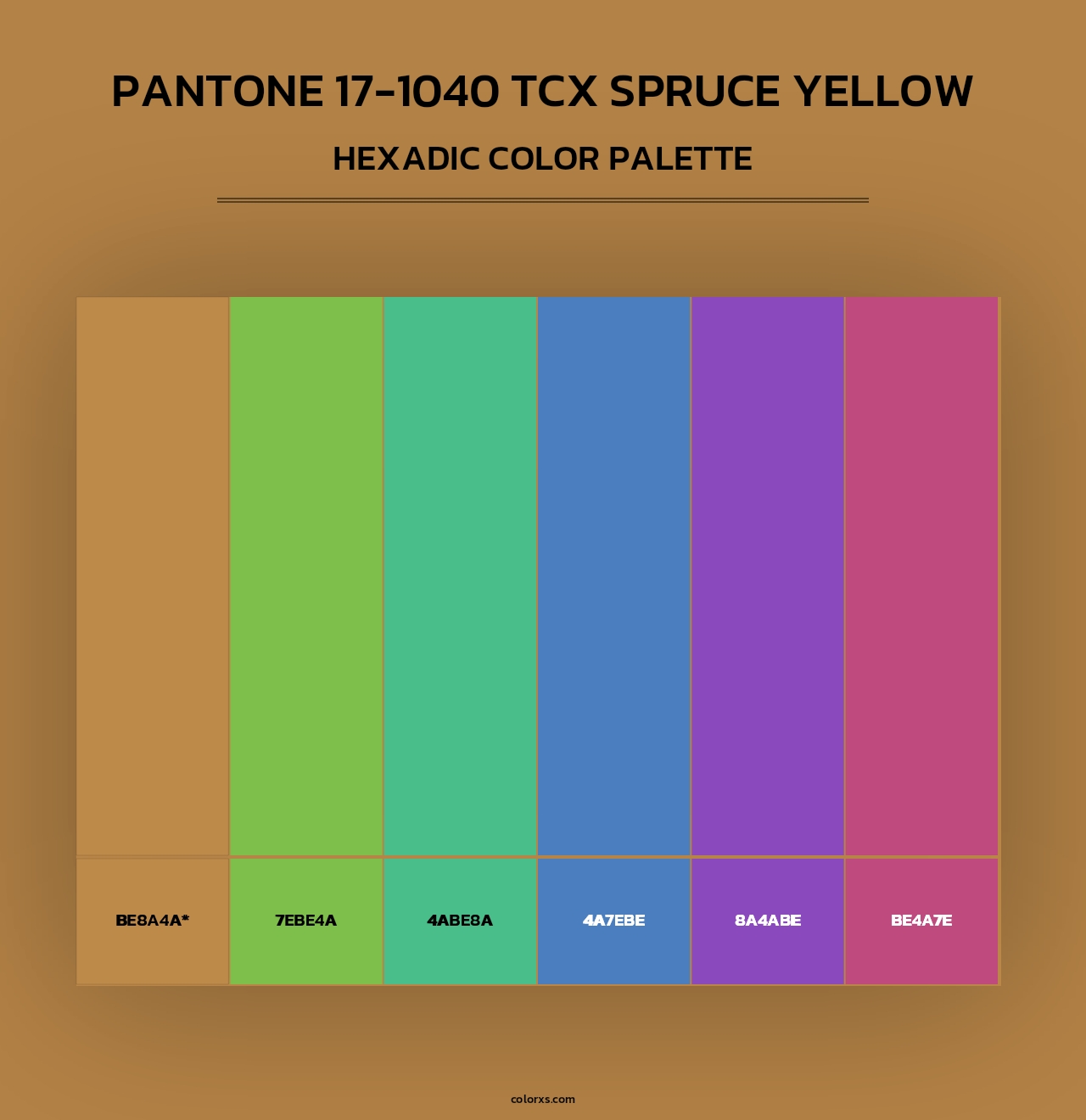 PANTONE 17-1040 TCX Spruce Yellow - Hexadic Color Palette