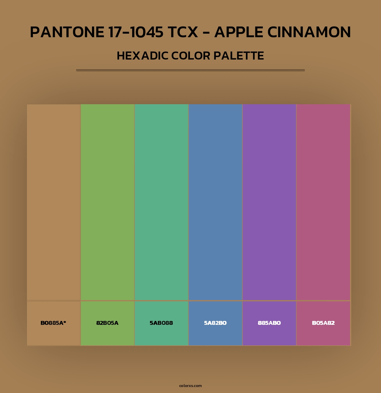 PANTONE 17-1045 TCX - Apple Cinnamon - Hexadic Color Palette