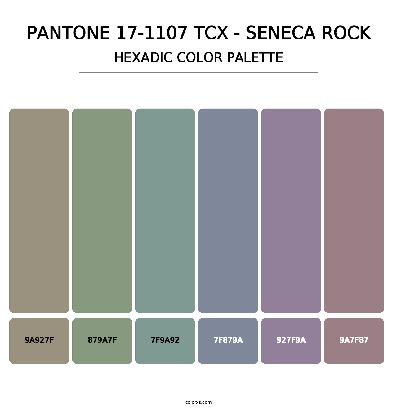 PANTONE 17-1107 TCX - Seneca Rock - Hexadic Color Palette