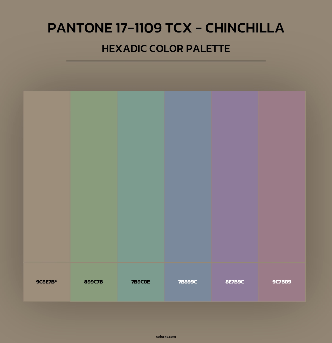 PANTONE 17-1109 TCX - Chinchilla - Hexadic Color Palette