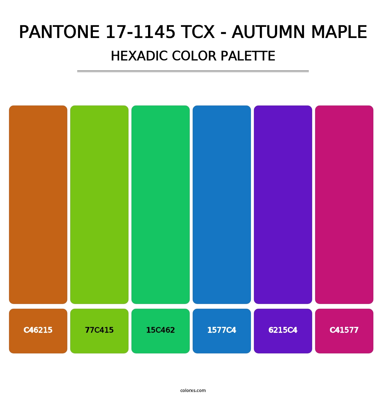 PANTONE 17-1145 TCX - Autumn Maple - Hexadic Color Palette