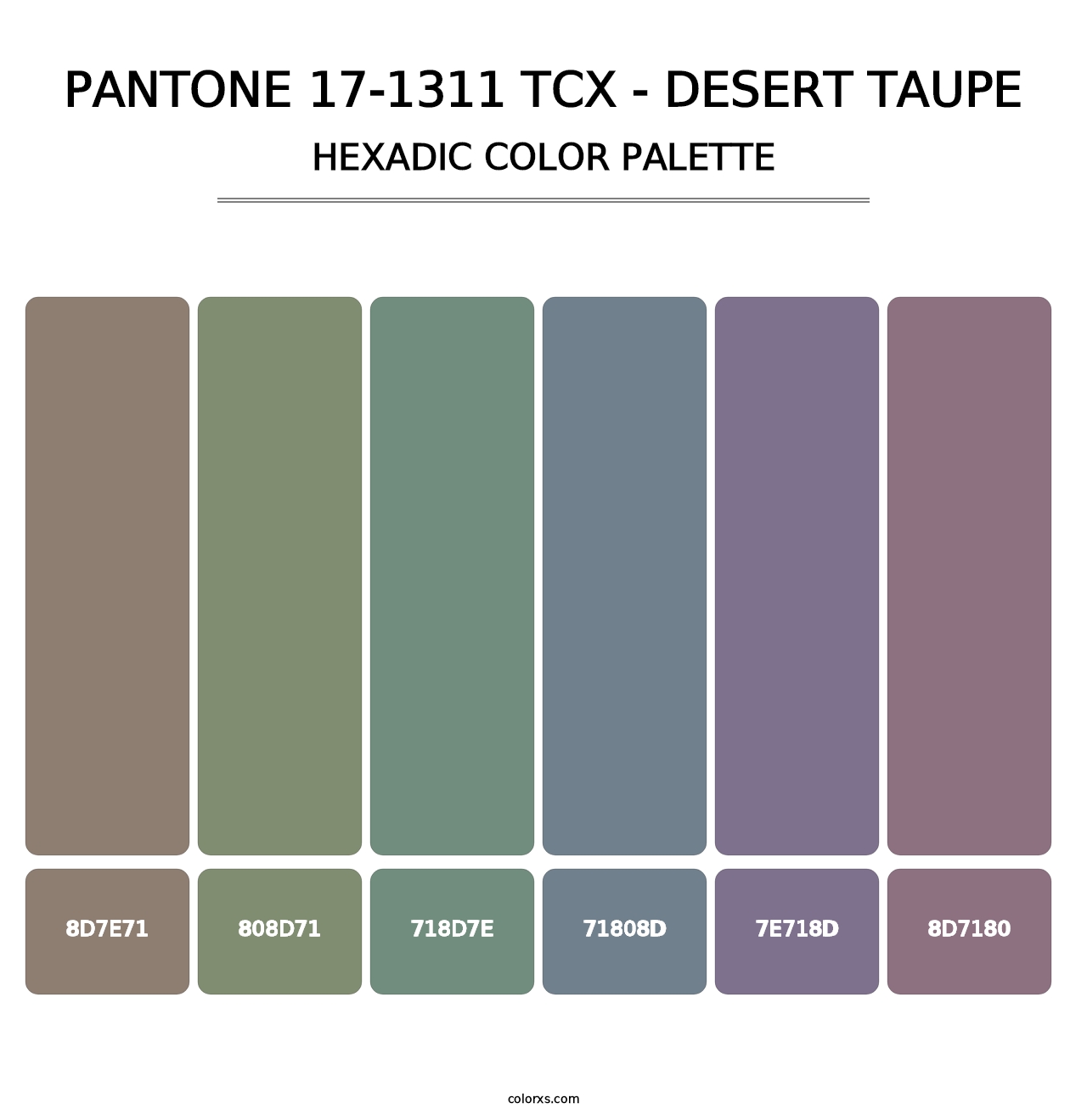 PANTONE 17-1311 TCX - Desert Taupe - Hexadic Color Palette