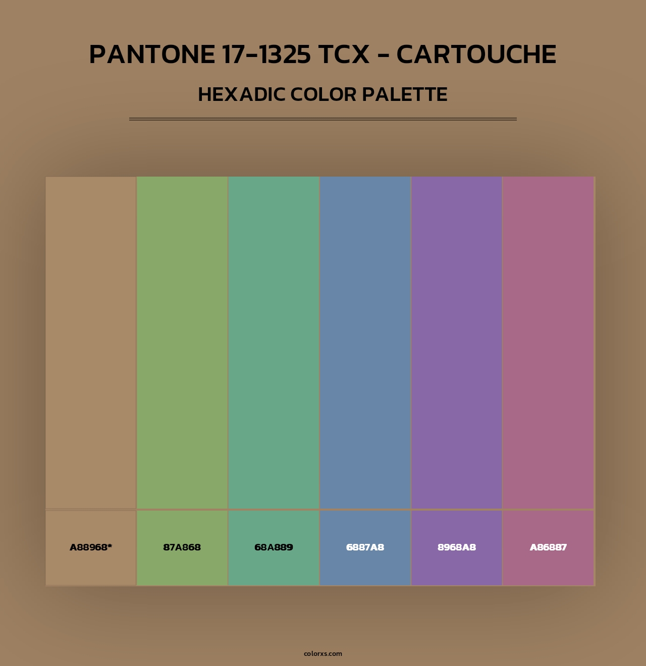 PANTONE 17-1325 TCX - Cartouche - Hexadic Color Palette