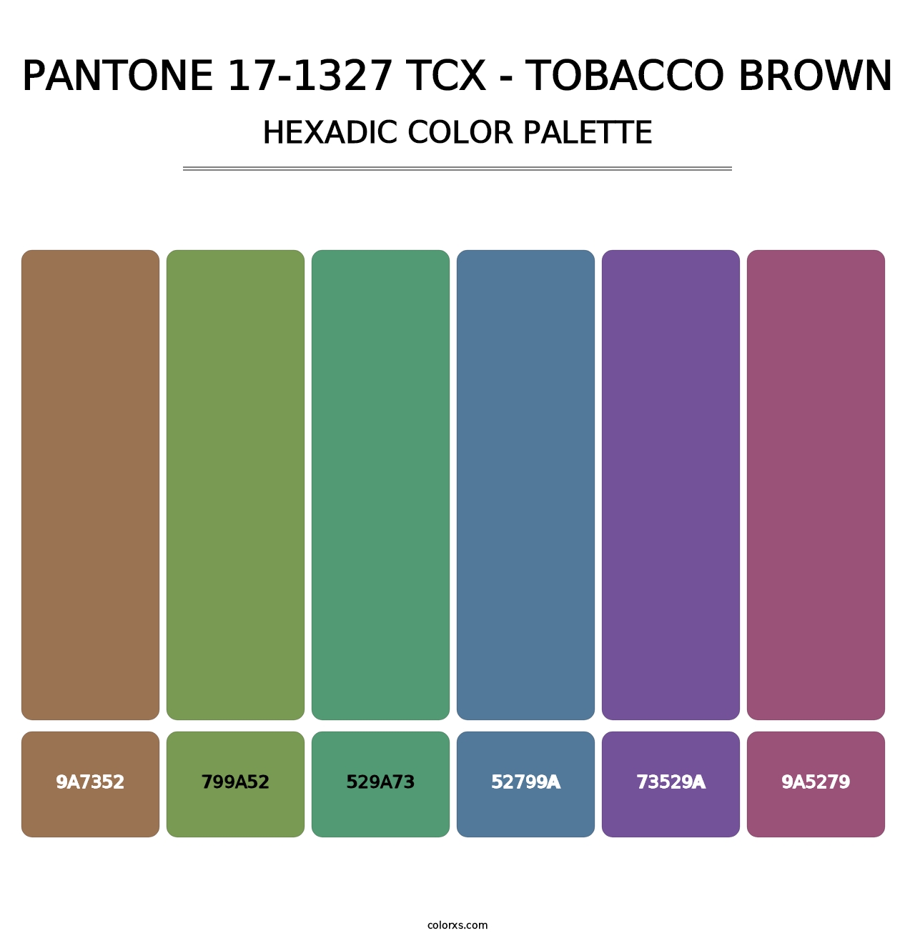 PANTONE 17-1327 TCX - Tobacco Brown - Hexadic Color Palette